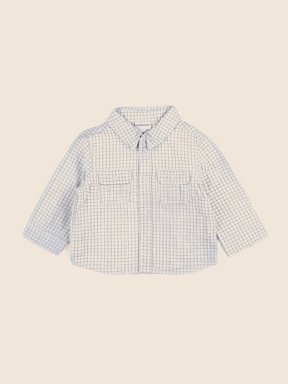 Vertbaudet - chemise bleu - 12 mois