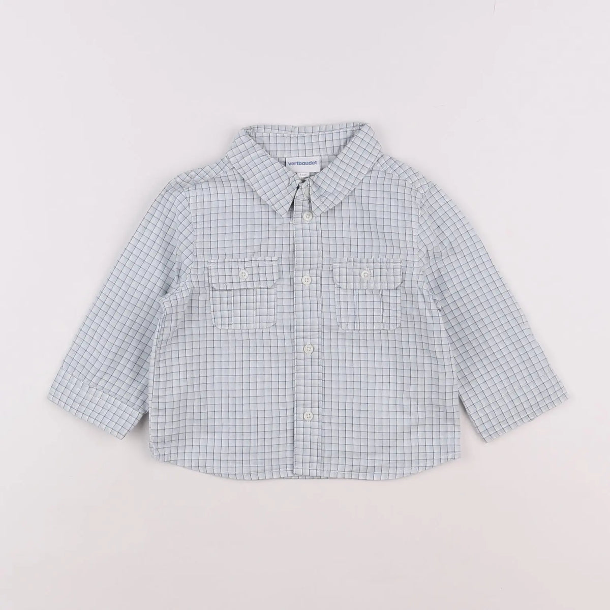 Vertbaudet - chemise bleu - 12 mois