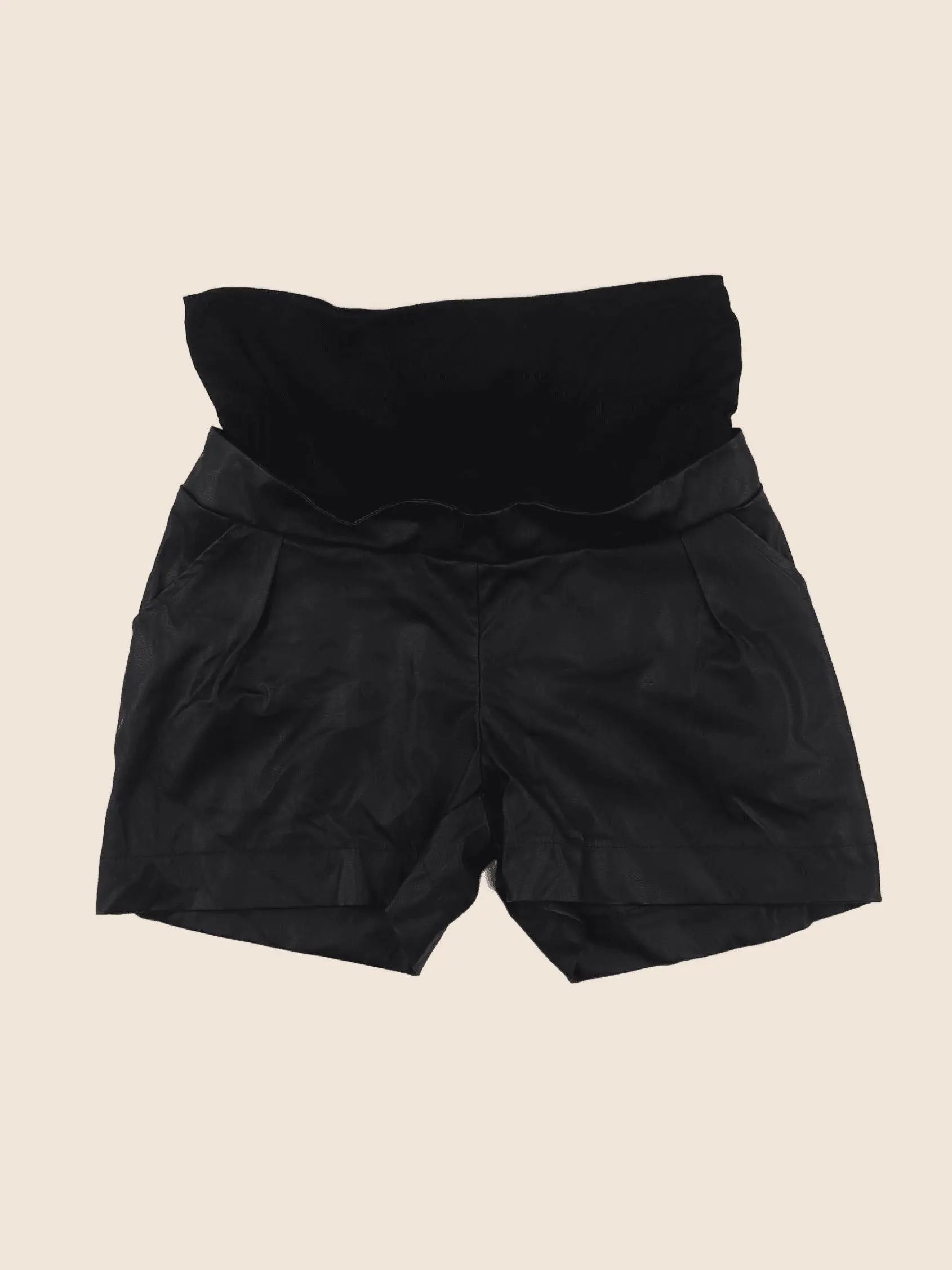 Envie de fraise - short grossesse noir simili cuir - 38