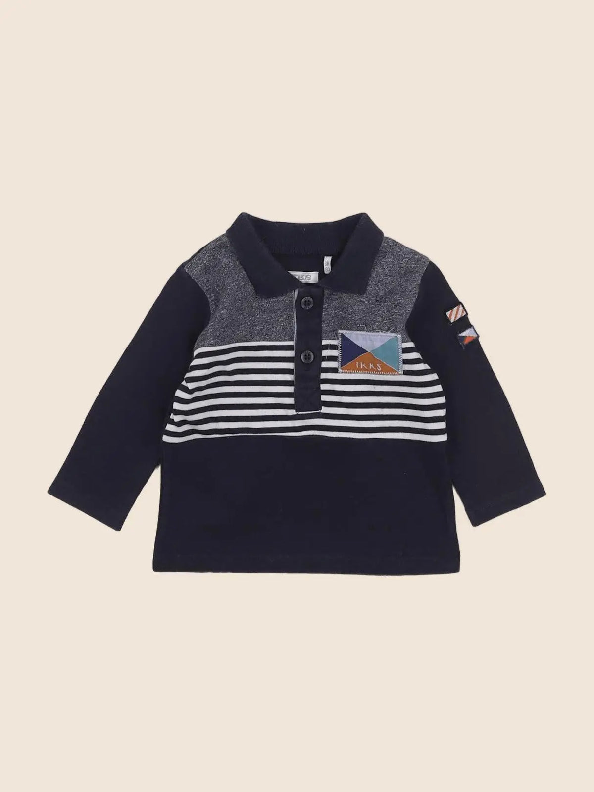 IKKS - polo bleu - 3 mois