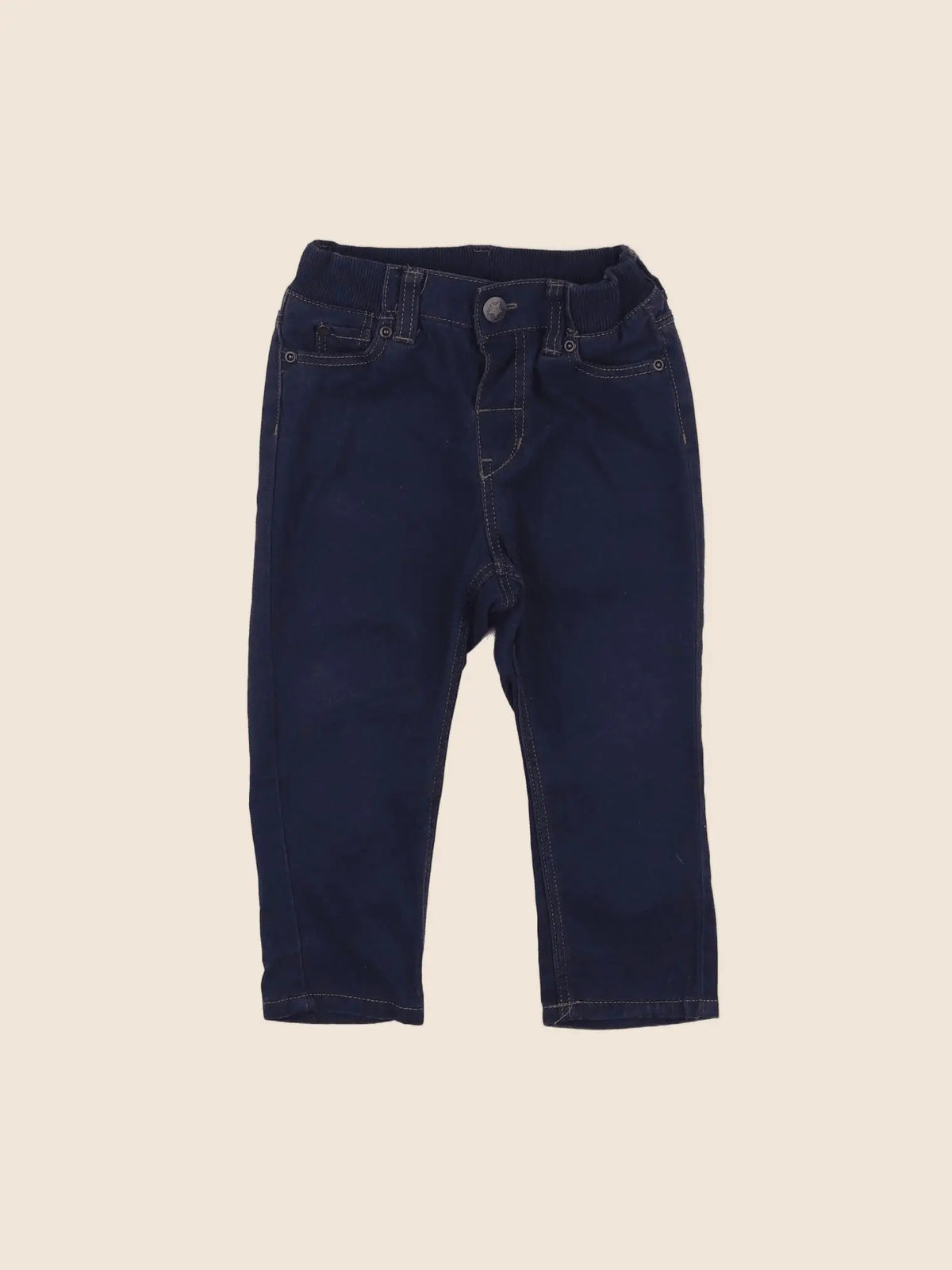 H&M - pantalon bleu - 9/12 mois
