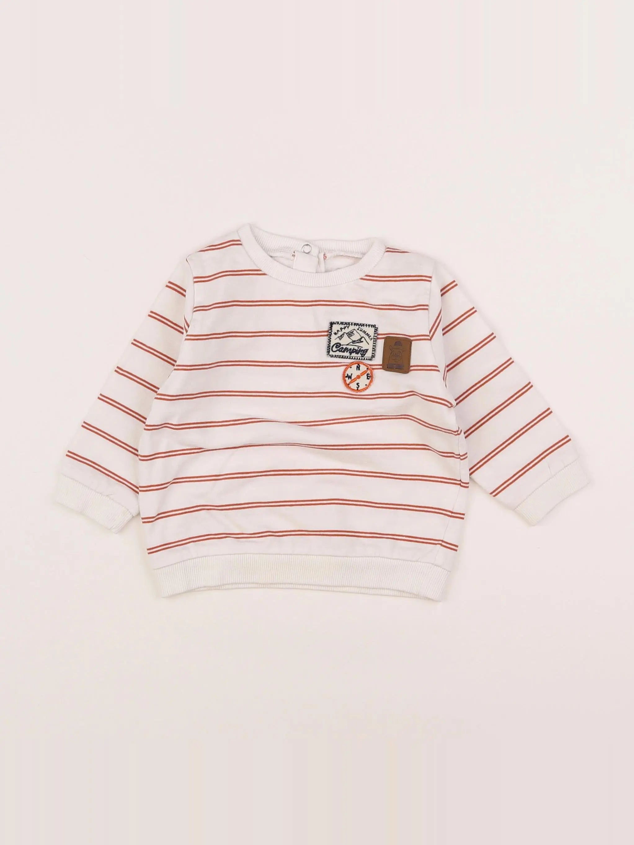 Vertbaudet - sweat blanc - 6 mois