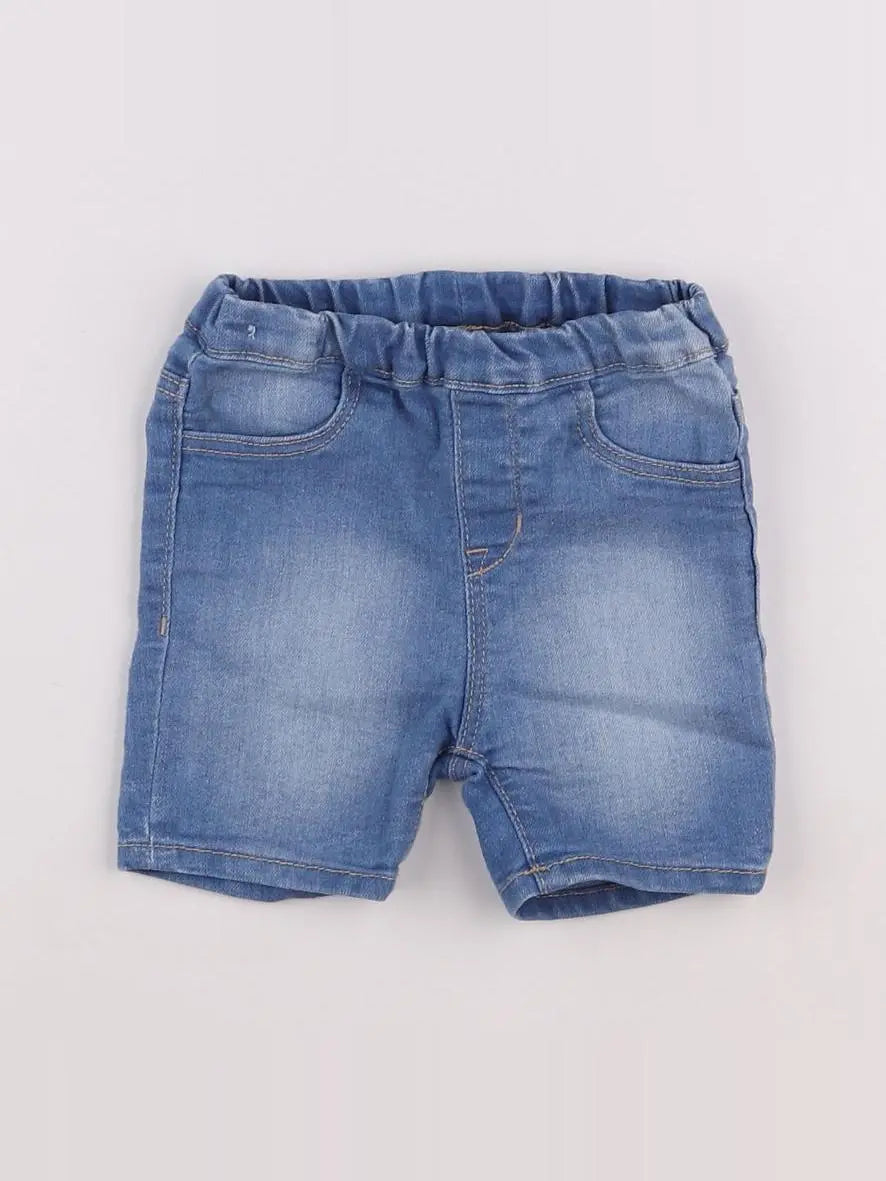 H&M - short bleu - 6/9 mois