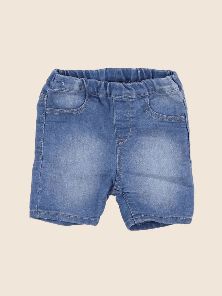 H&M - short bleu - 6/9 mois