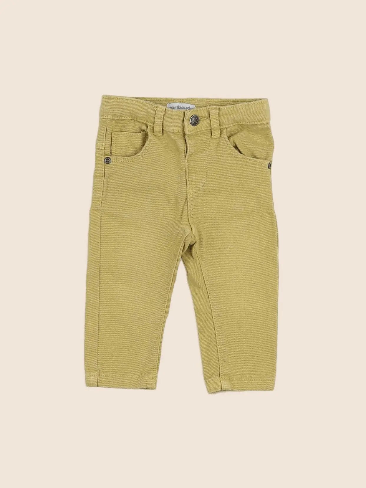 Vertbaudet - pantalon jaune - 9 mois