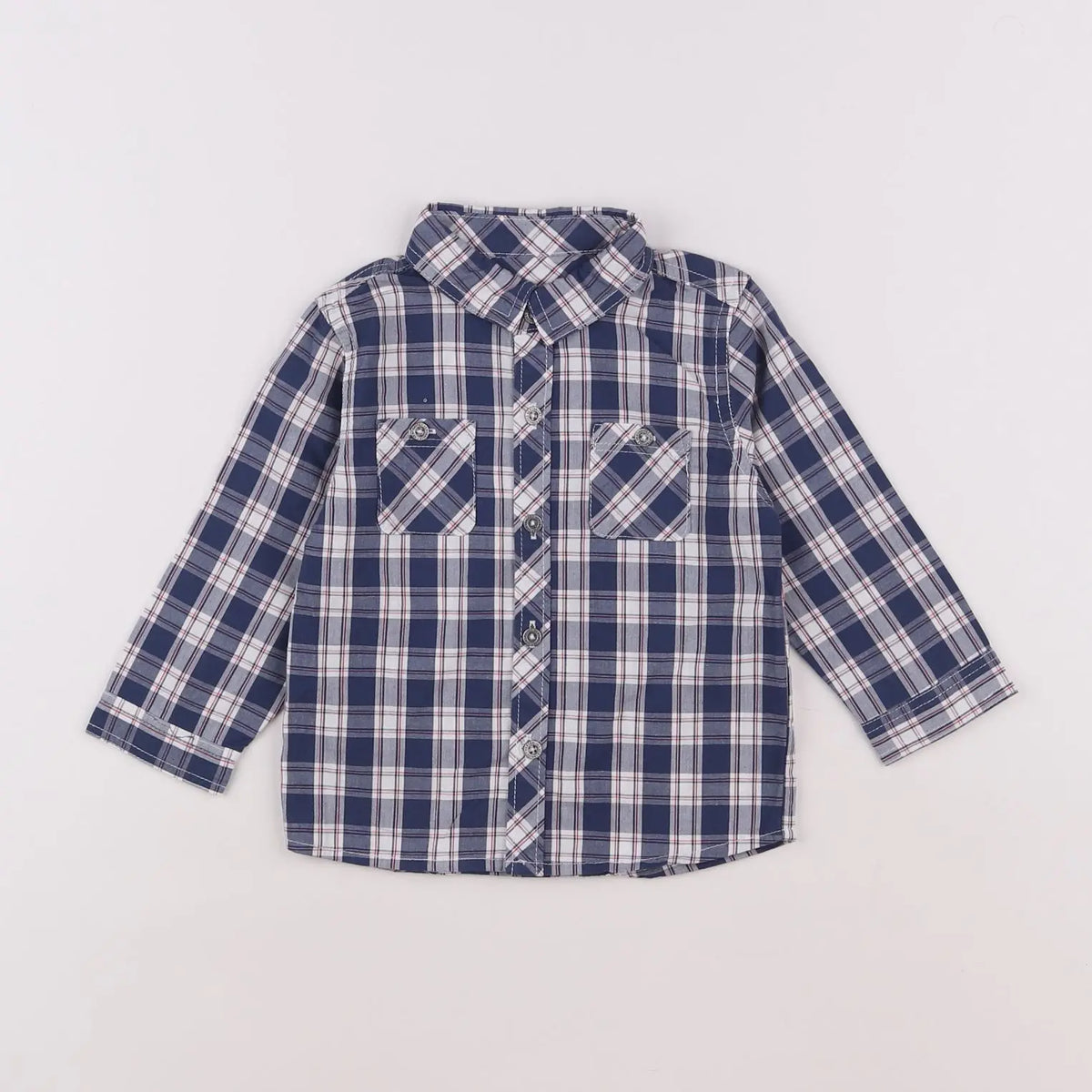 Vertbaudet - chemise bleu - 12 mois