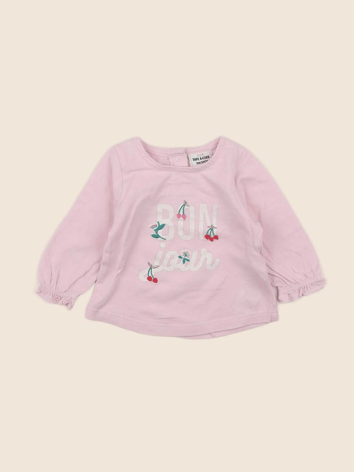 Tape à l'oeil - tee-shirt rose - 3 mois
