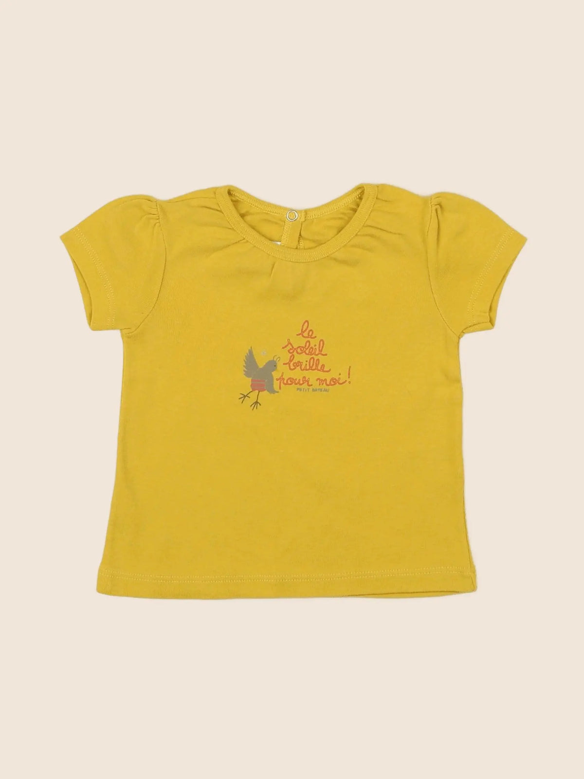Petit Bateau - tee-shirt jaune - 6 mois