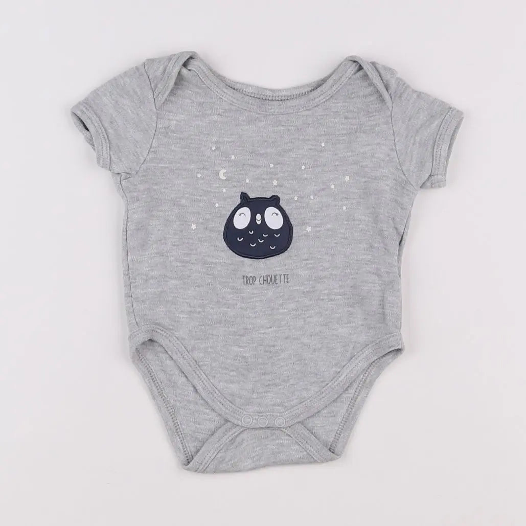 Vertbaudet - body gris - 3 mois