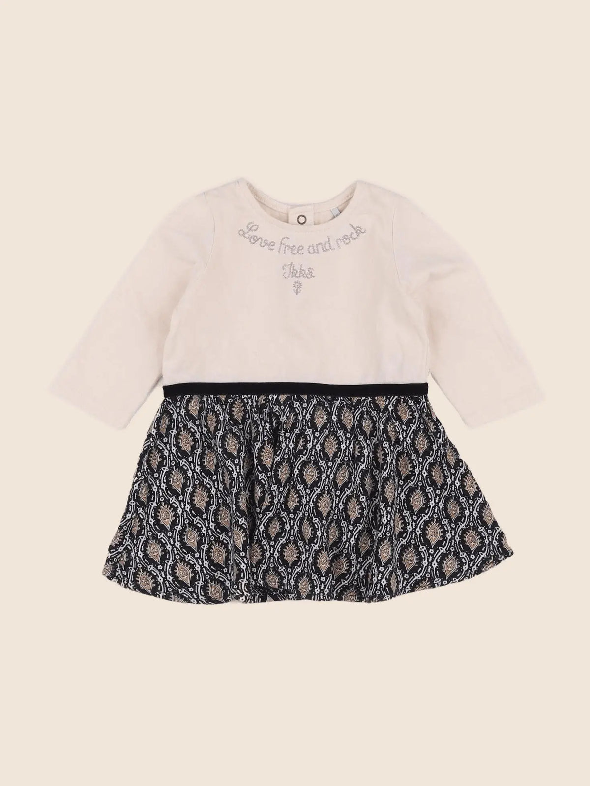 IKKS - robe beige, noir - 12 mois