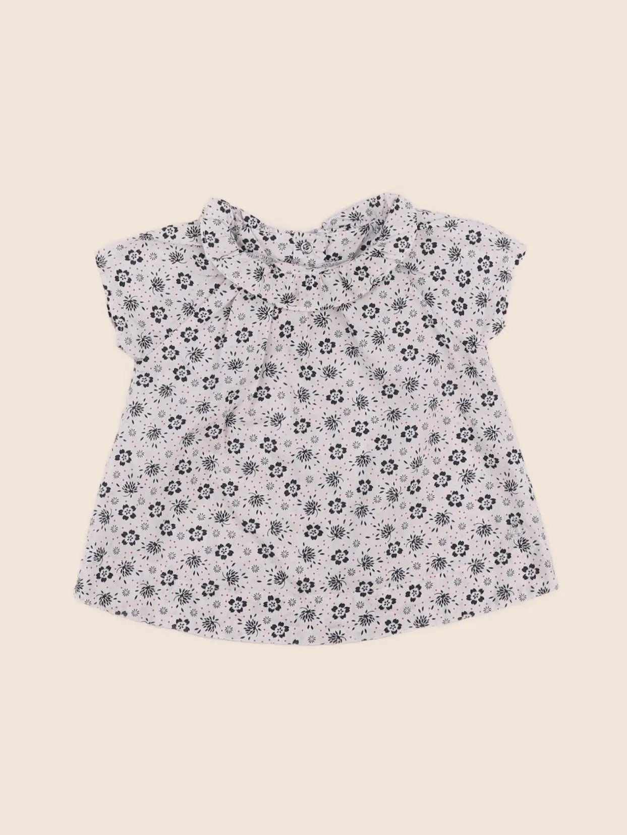 Petit Bateau - blouse bleu - 12 mois
