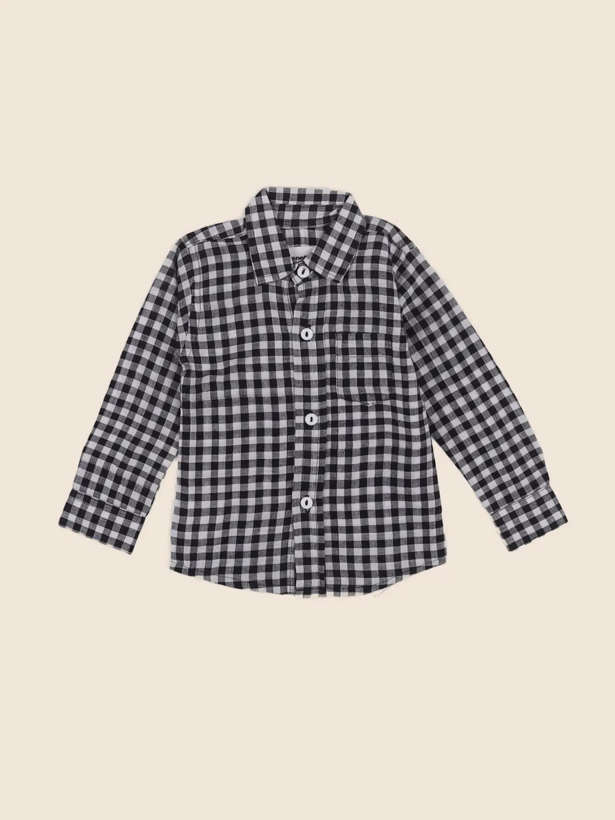 Lucas du Tertre - chemise noir - 6/9 mois
