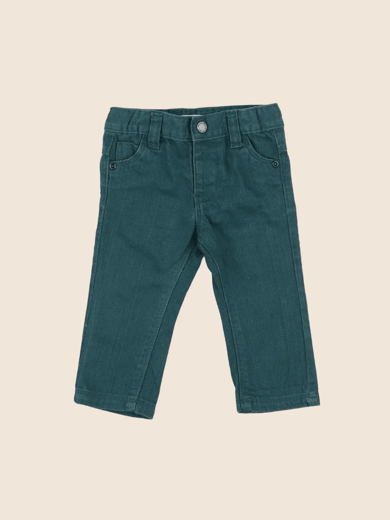 Vertbaudet - pantalon vert - 6 mois