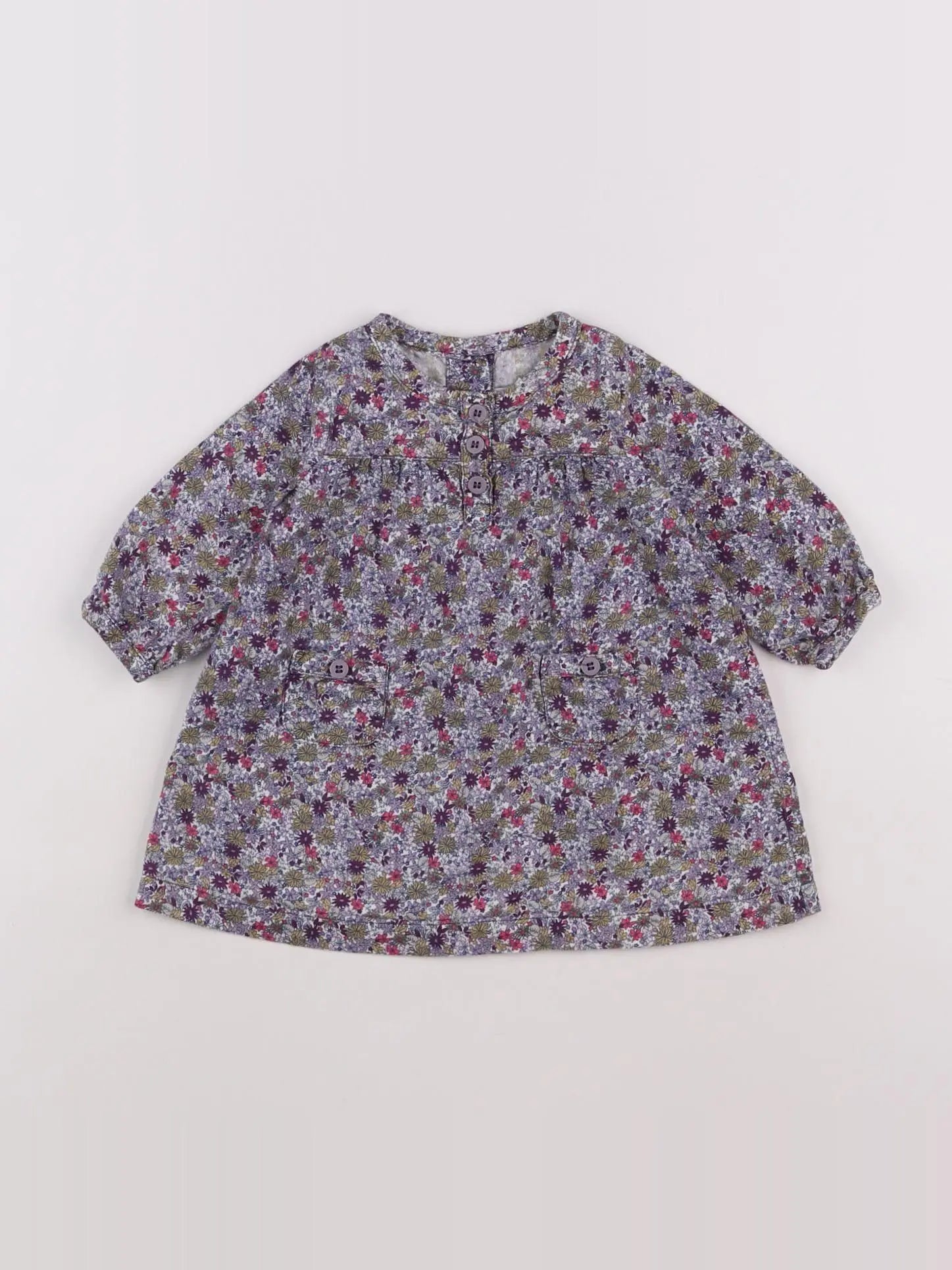 Petit Bateau - robe violet - 3 mois