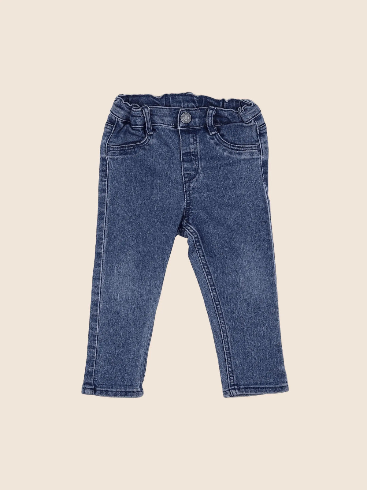 H&M - jean bleu - 9/12 mois