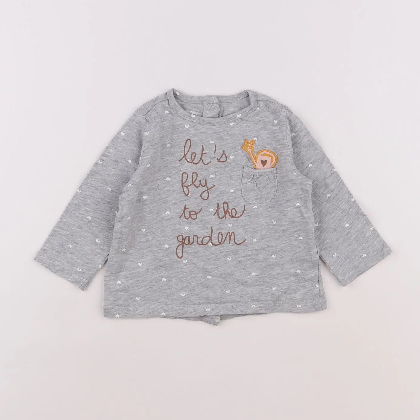 Vertbaudet - tee-shirt gris - 9 mois