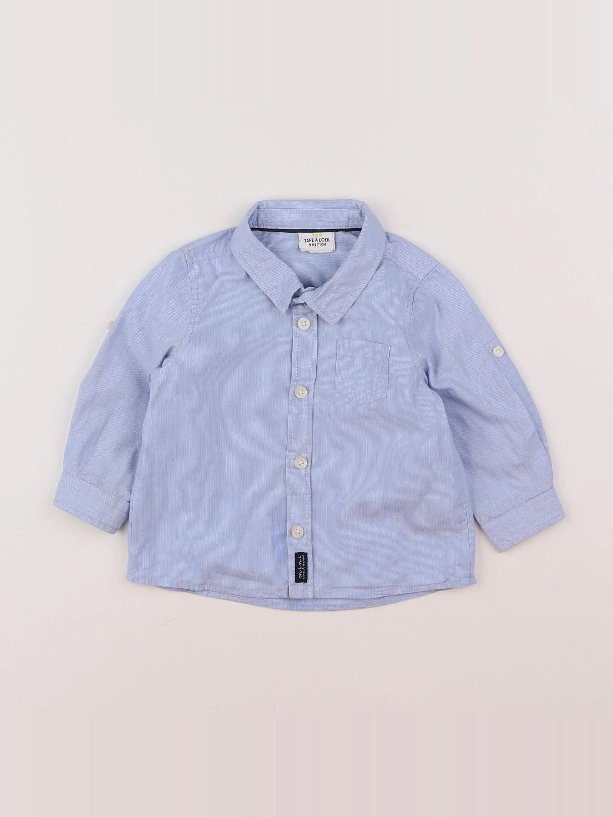 Tape à l'oeil - chemise bleu - 9 mois