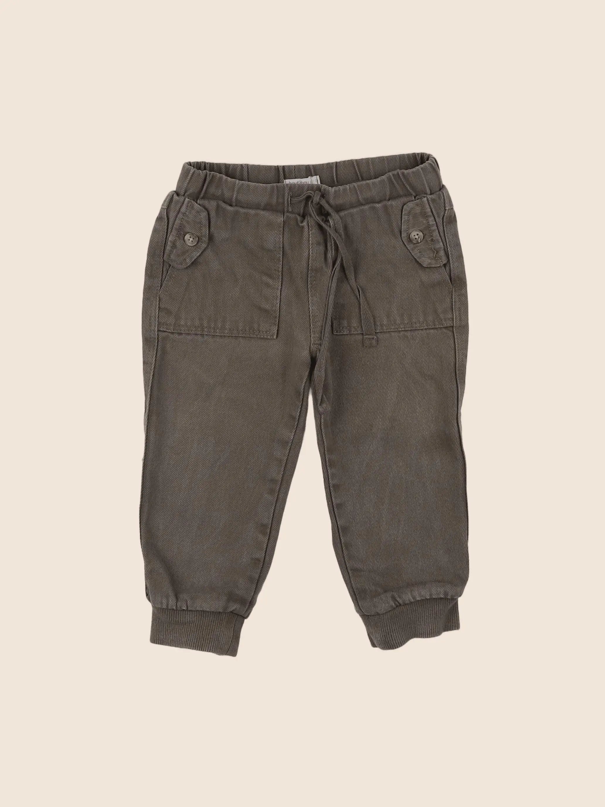 Boutchou - pantalon doublé vert - 12 mois