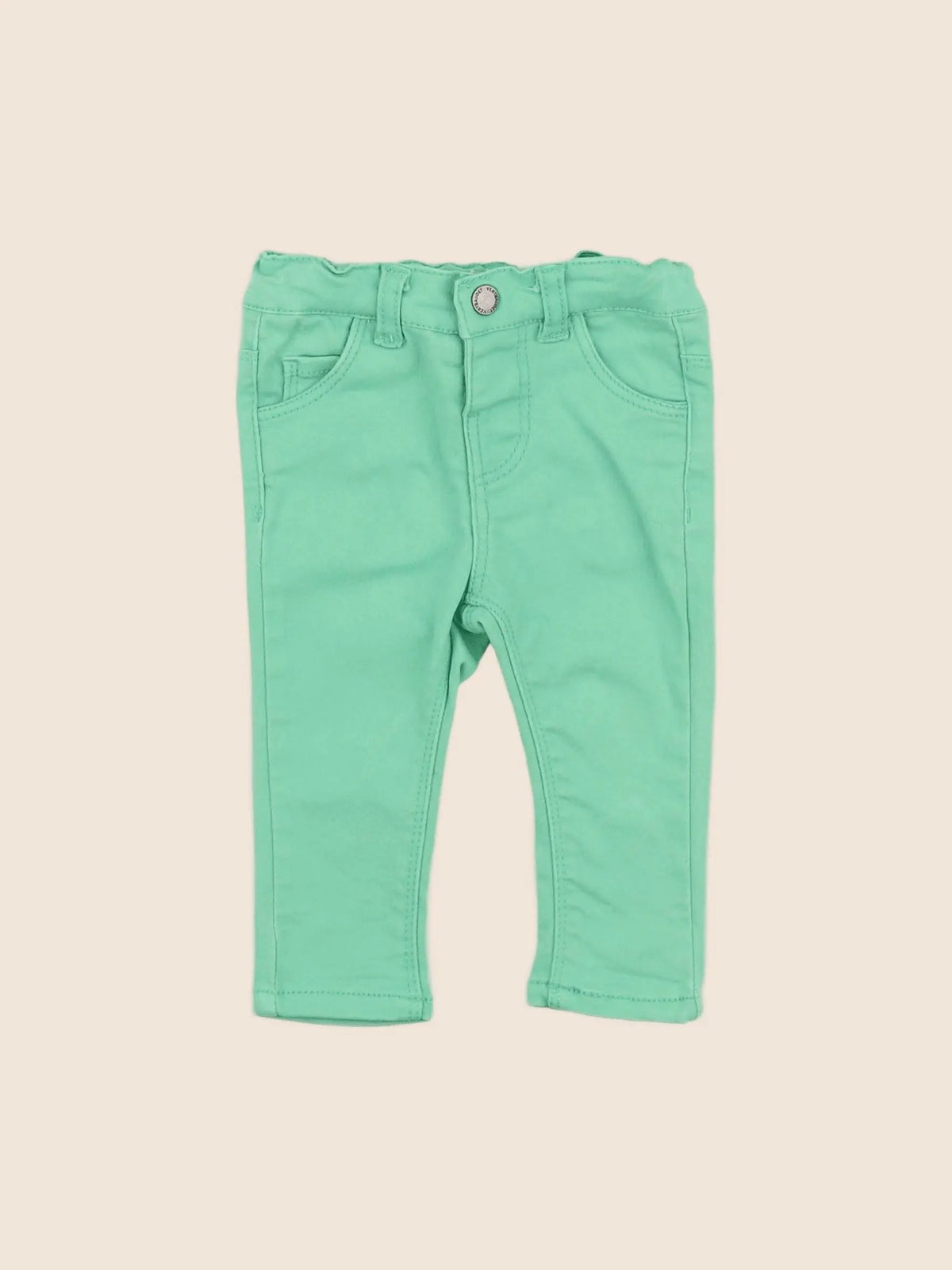 Vertbaudet - pantalon vert - 6 mois