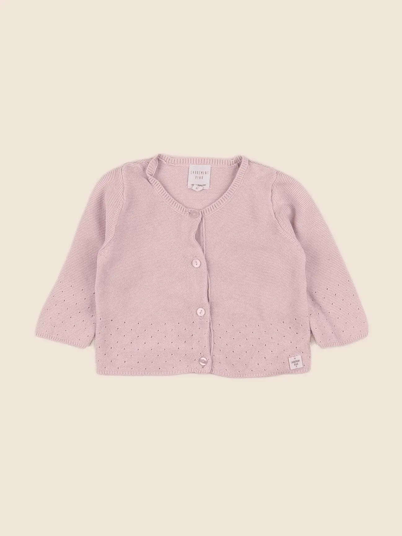 Carrément Beau - gilet rose - 6 mois