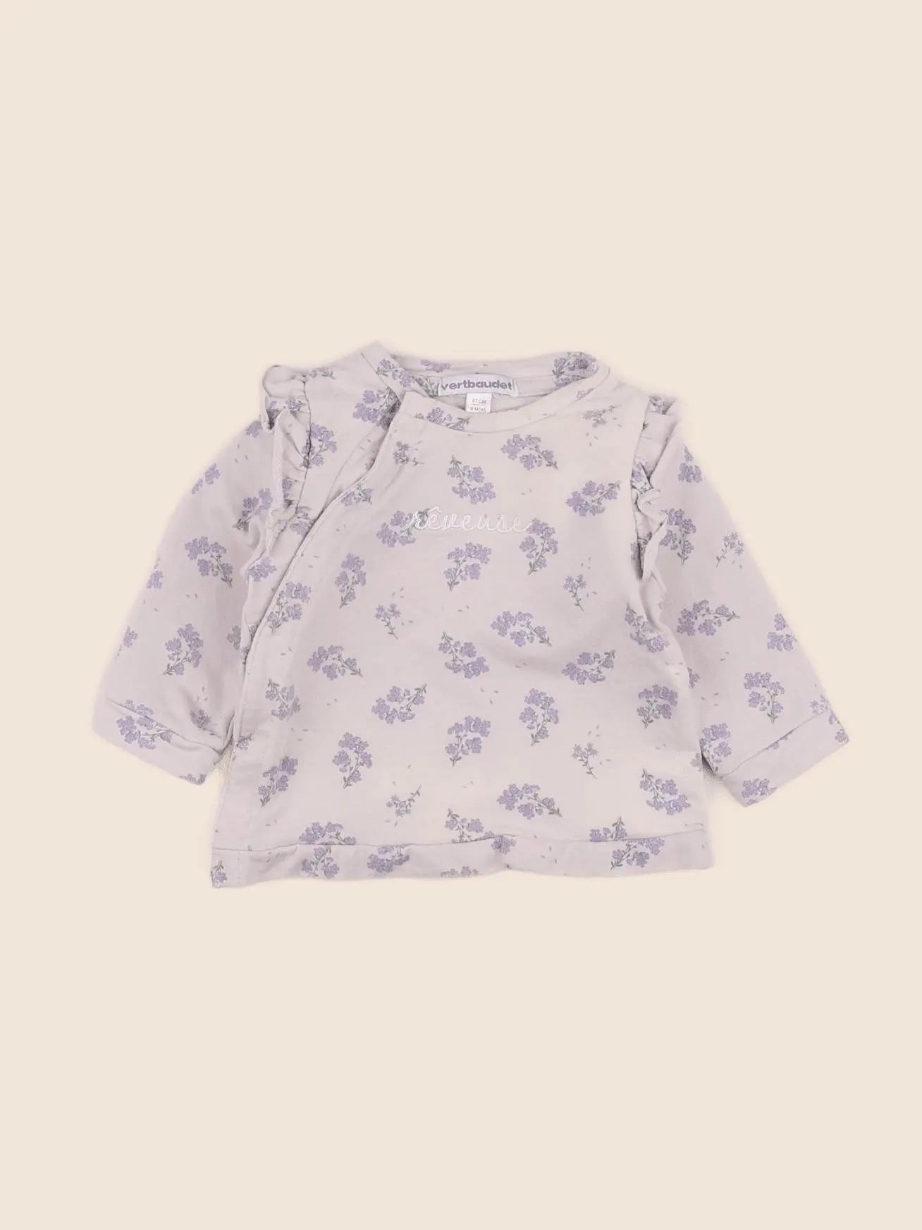 Vertbaudet - sweat rose - 6 mois