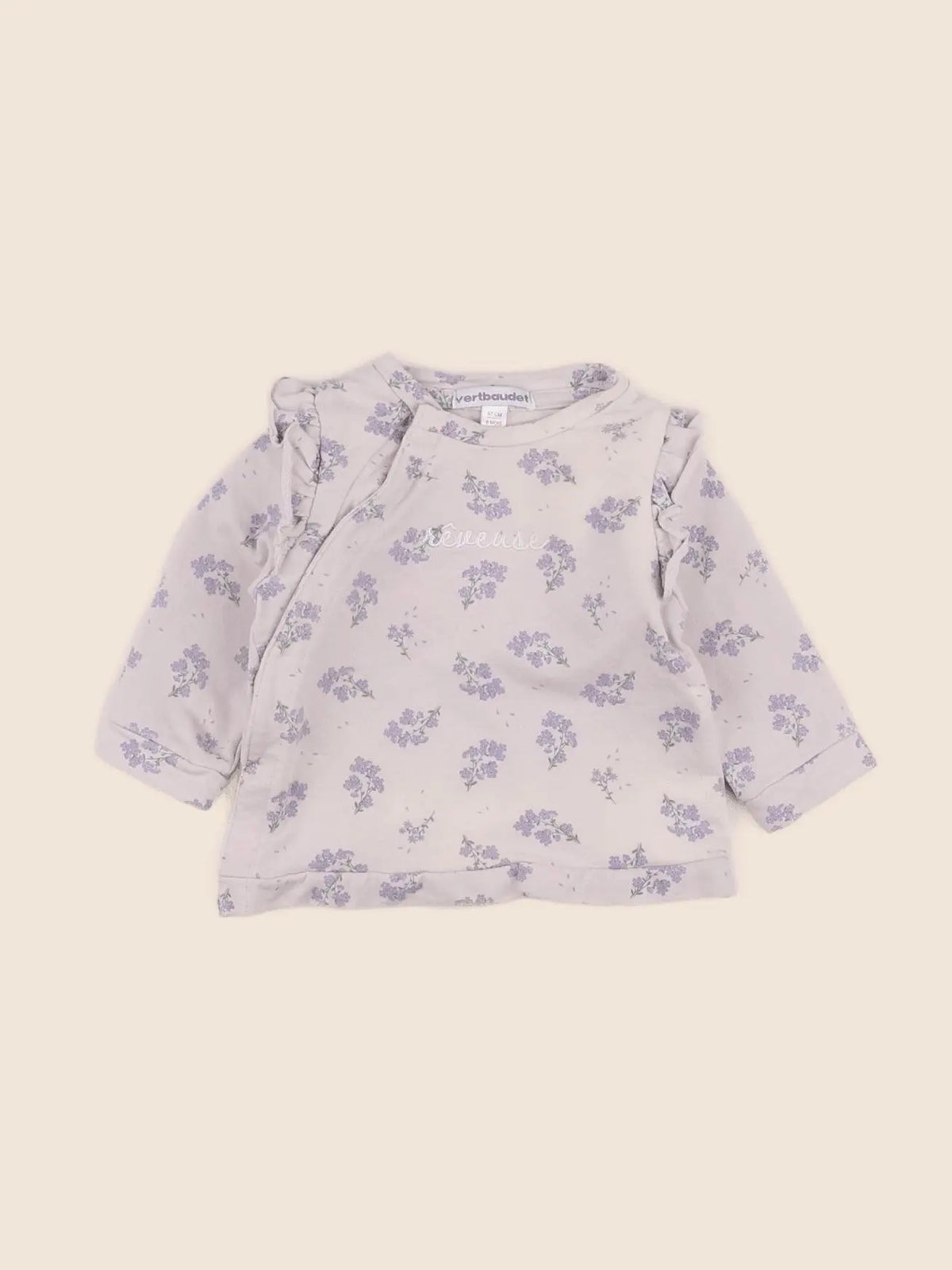 Vertbaudet - sweat rose - 6 mois
