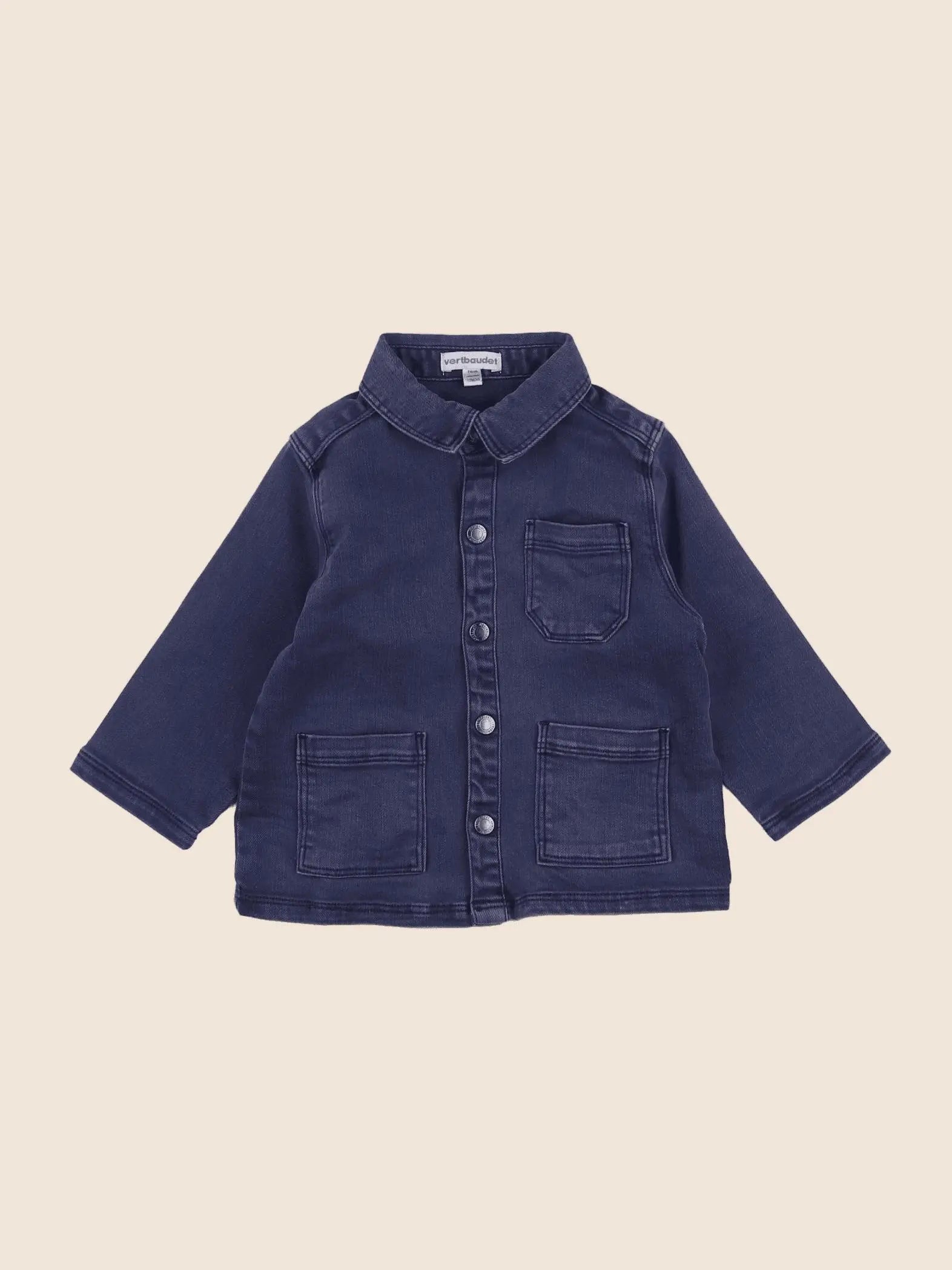 Vertbaudet - chemise bleu - 12 mois