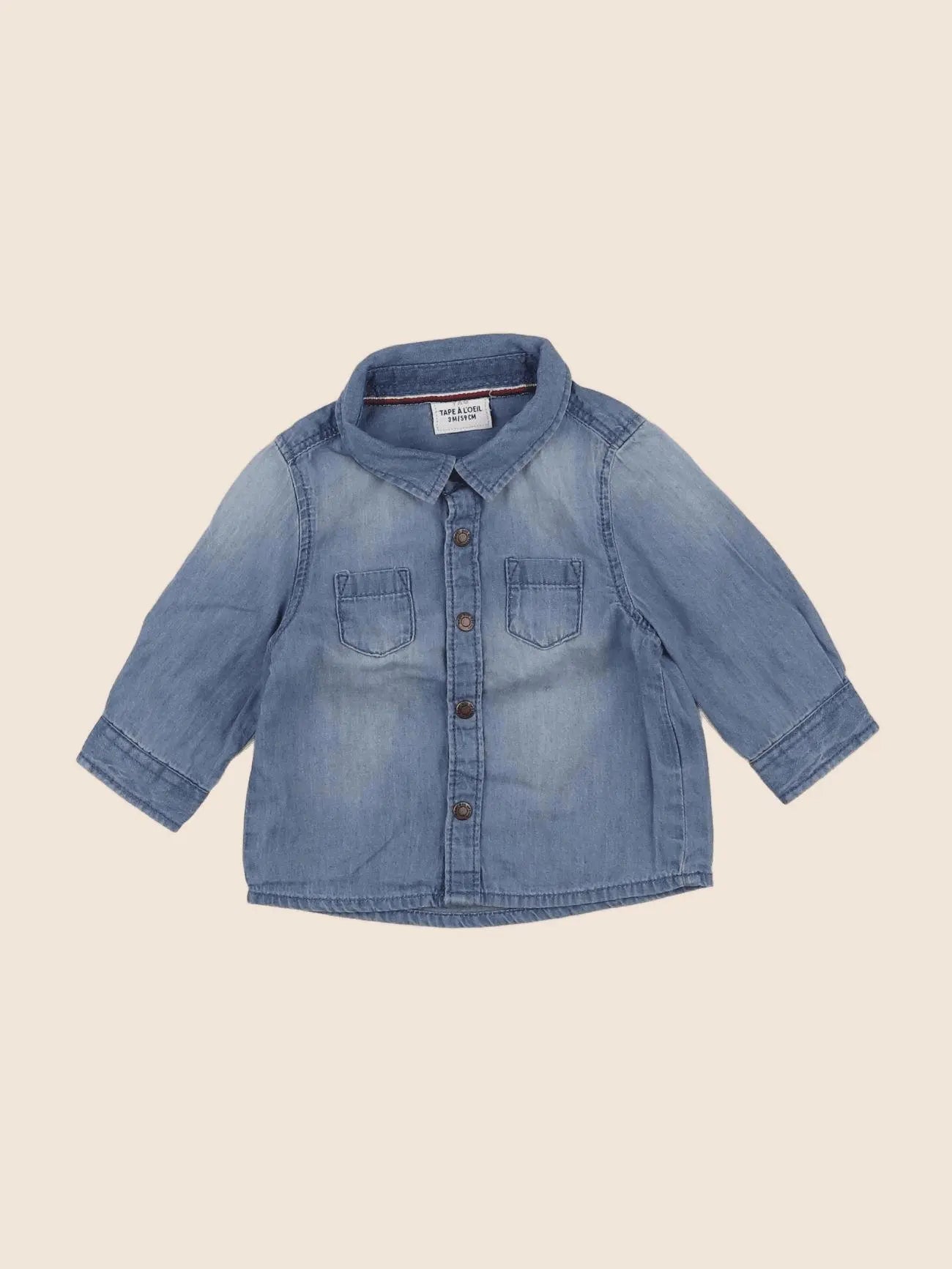 Tape à l'oeil - chemise bleu - 3 mois