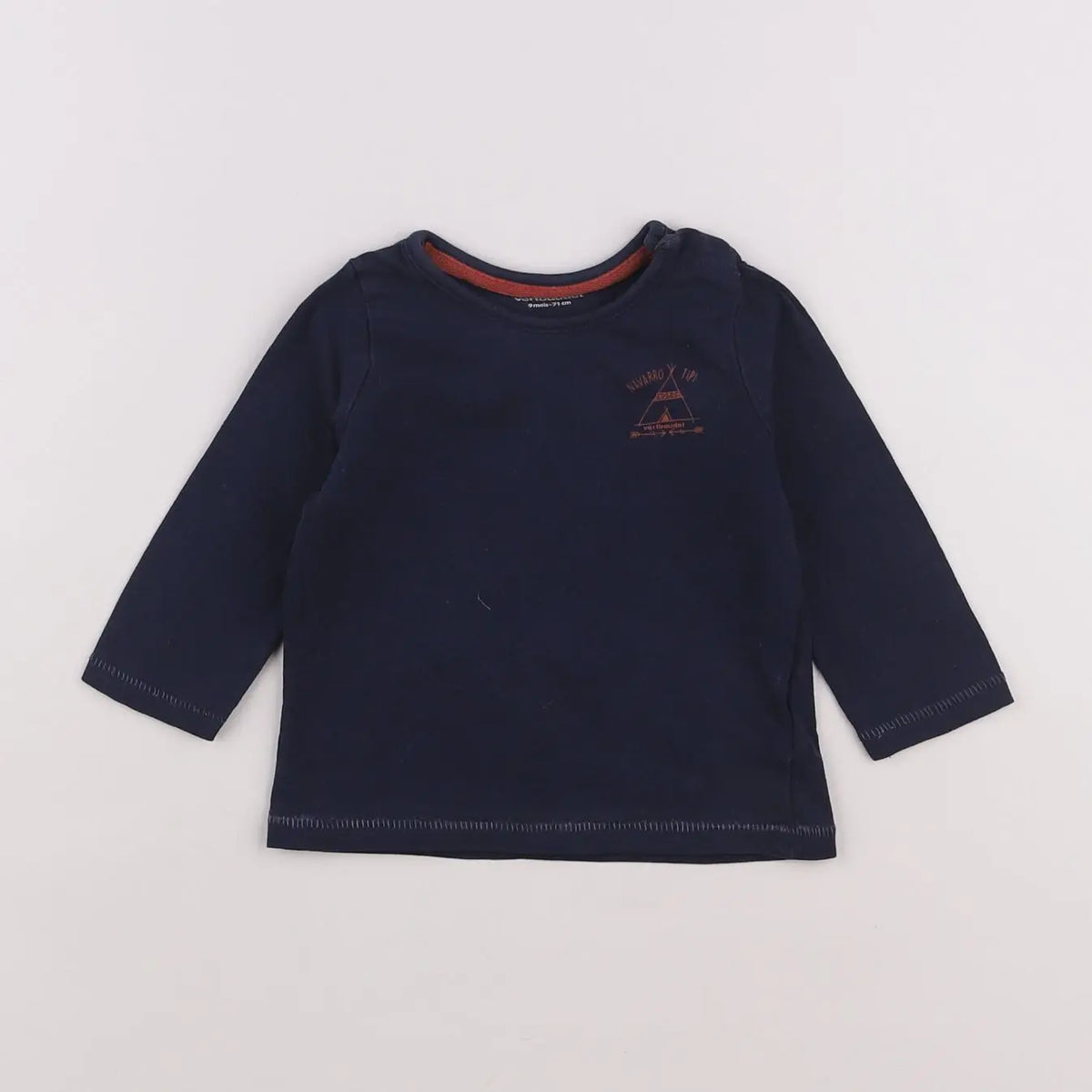 Vertbaudet - tee-shirt bleu - 9 mois