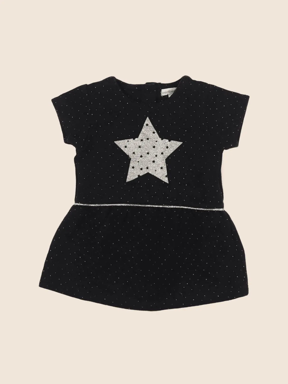 Vertbaudet - robe noir, or - 6 mois