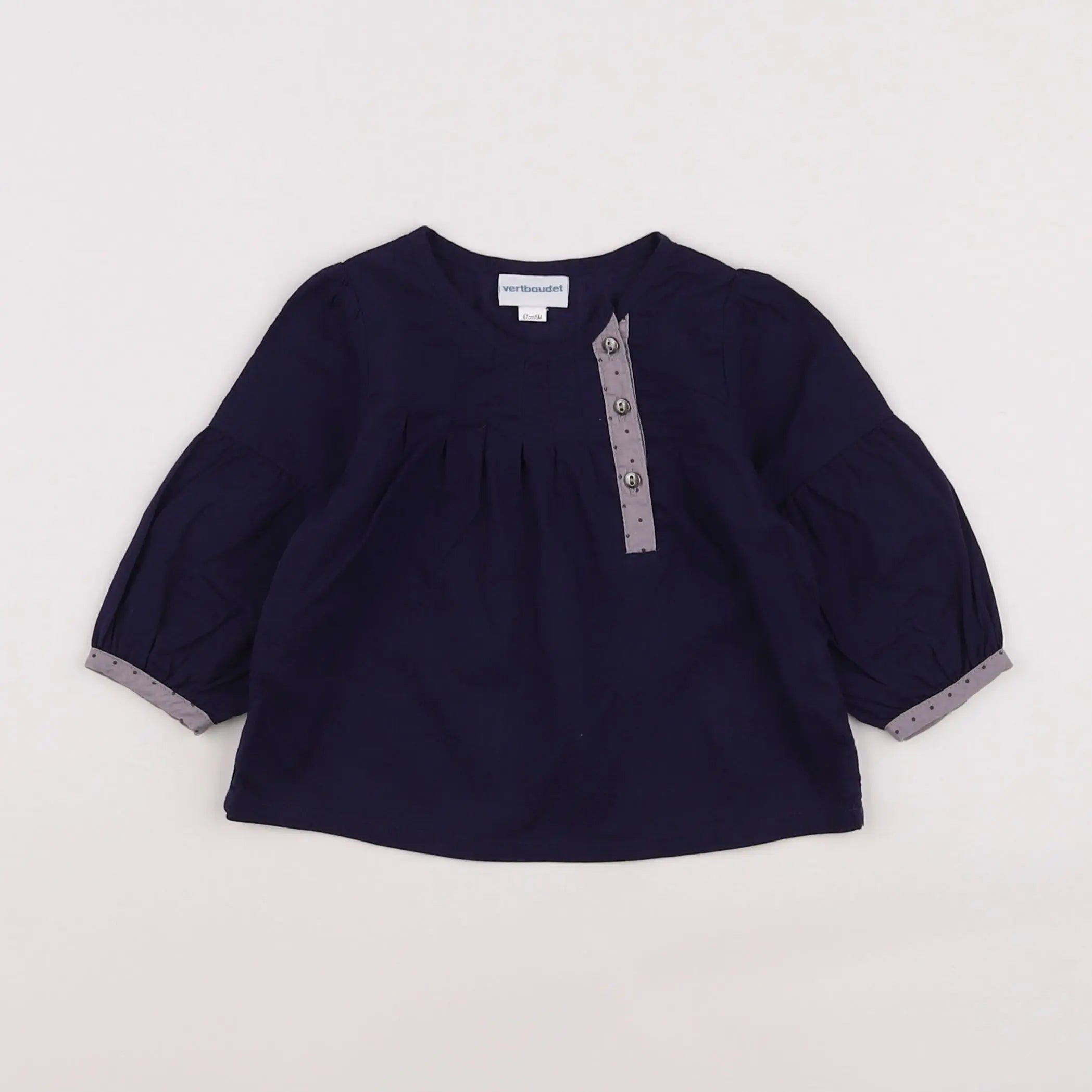 Vertbaudet - blouse bleu - 6 mois