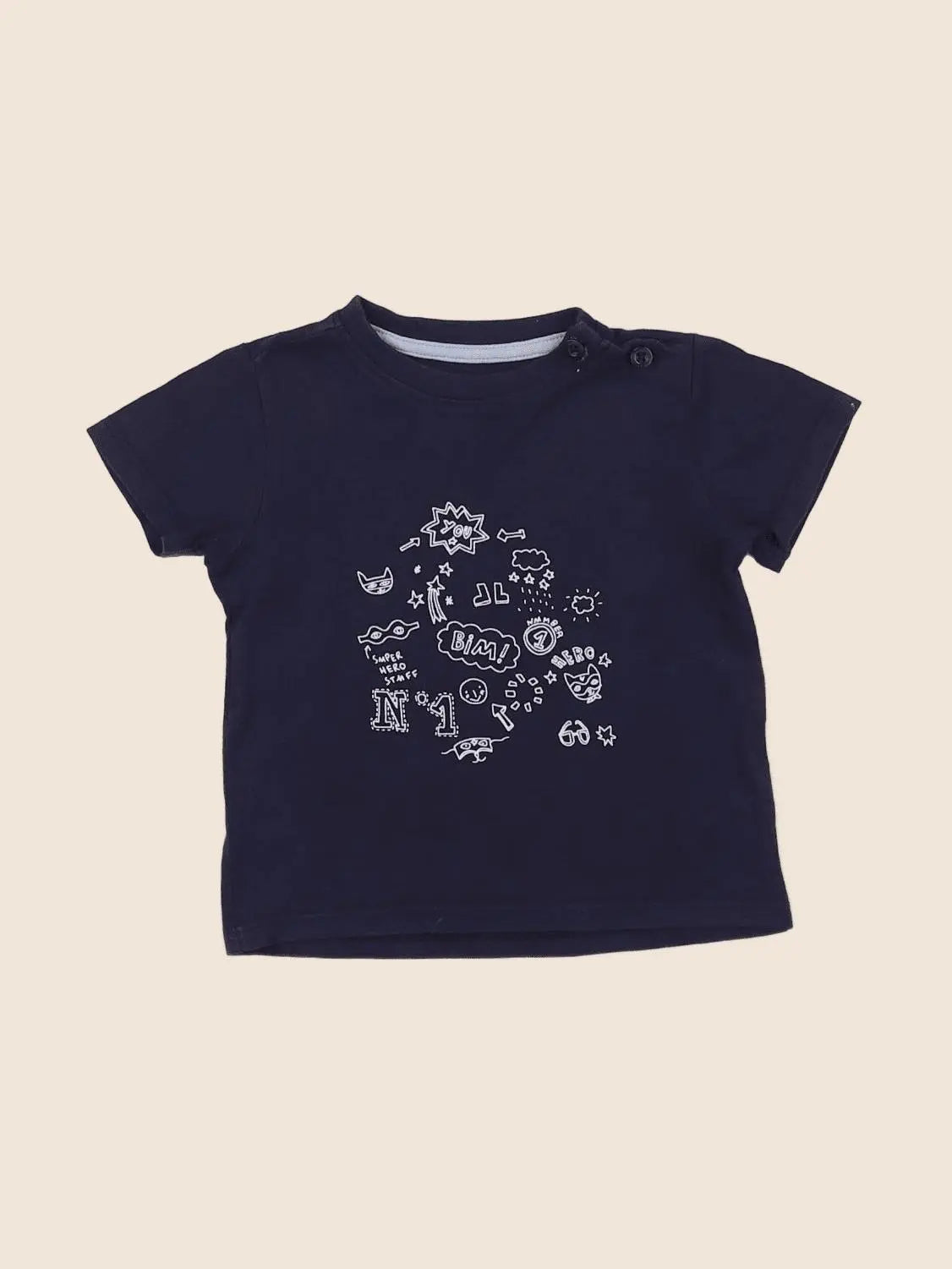 Vertbaudet - tee-shirt bleu - 6 mois