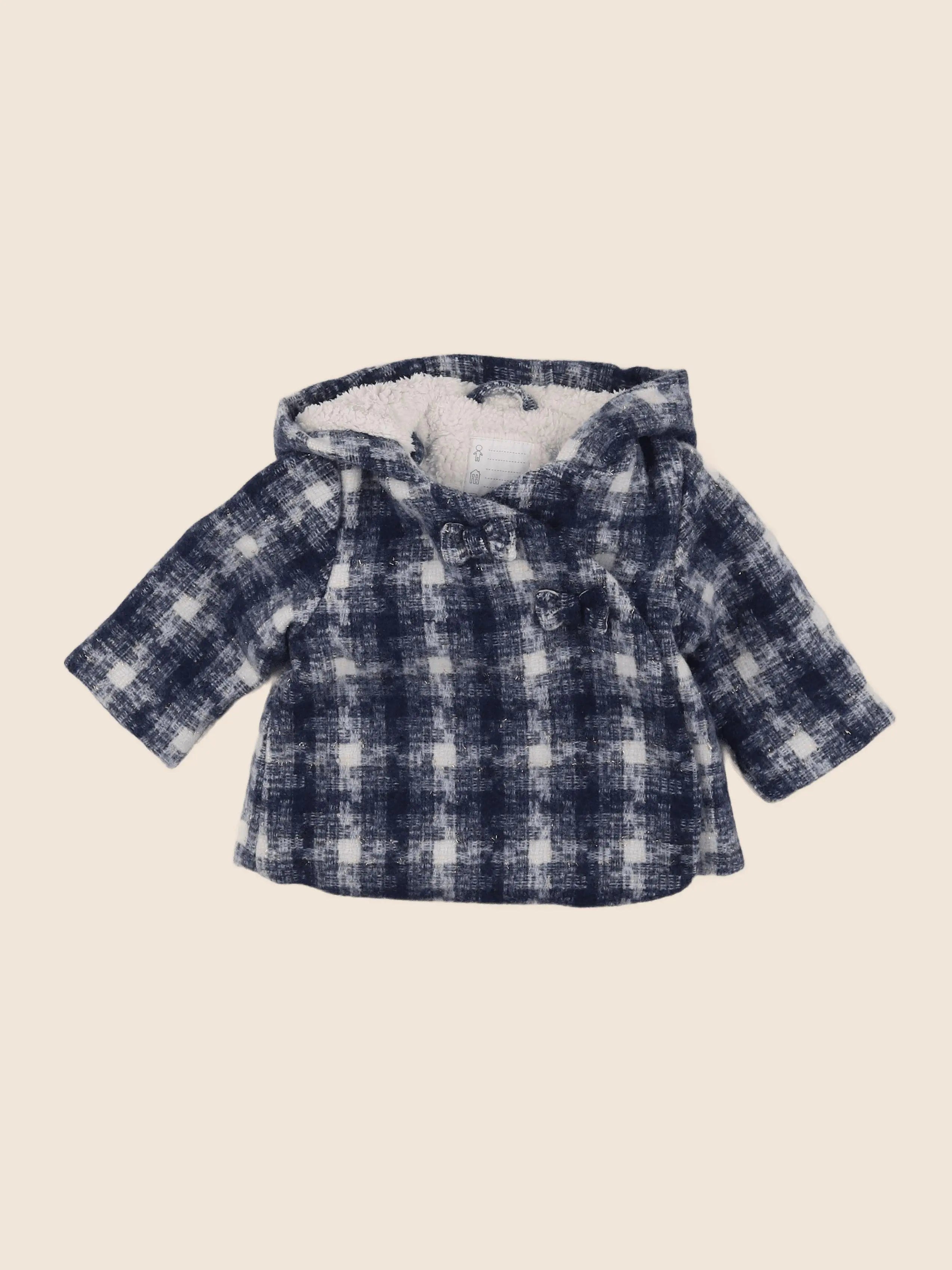 Vertbaudet - manteau bleu - 9 mois