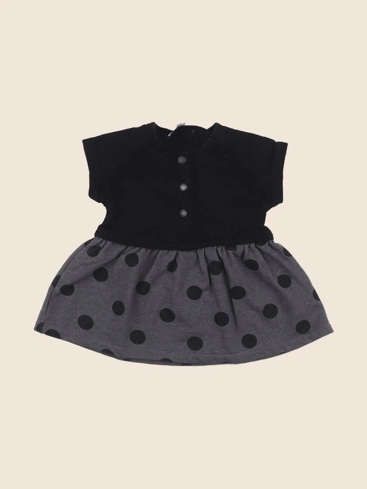 Vertbaudet - robe gris, noir - 6 mois