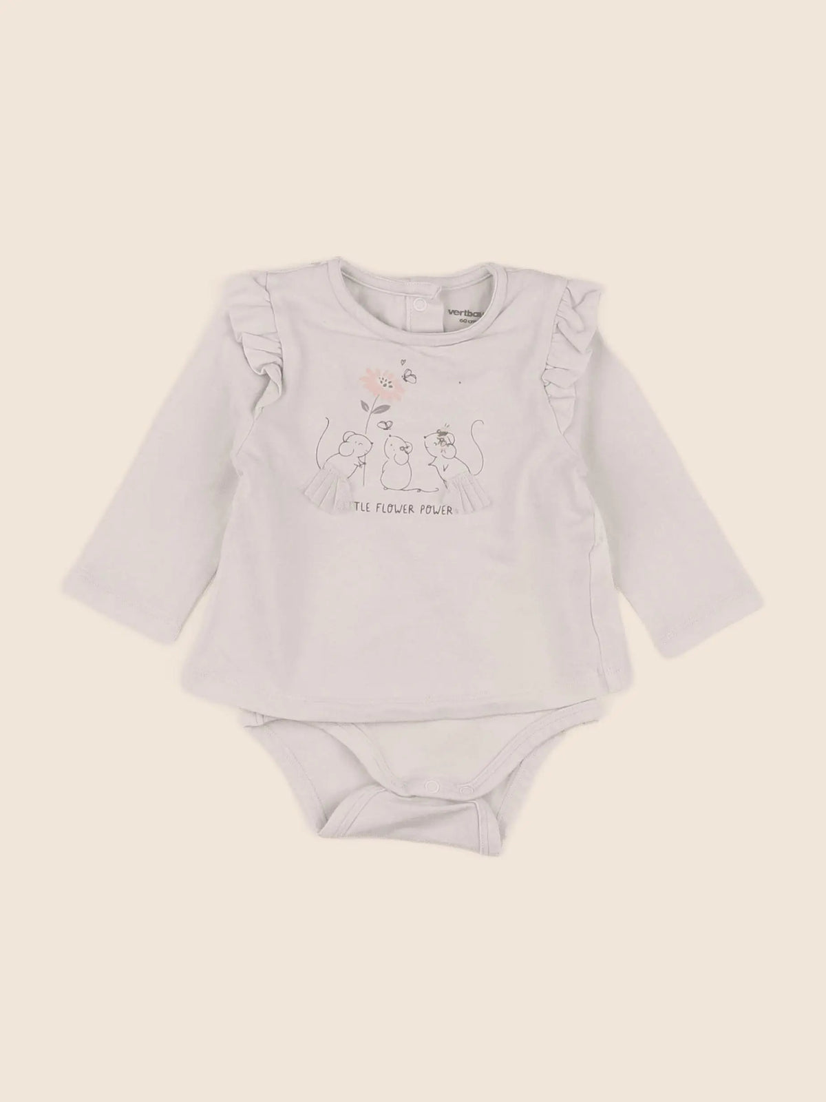 Vertbaudet - body tee-shirt beige - 3 mois