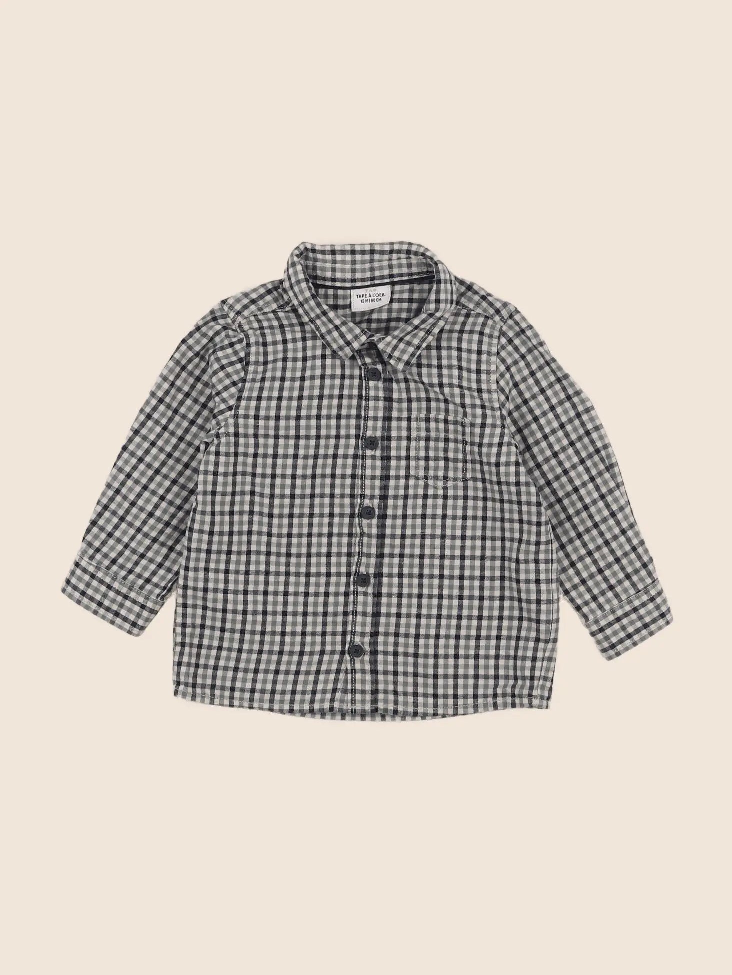 Tape à l'oeil - chemise bleu, vert - 18 mois