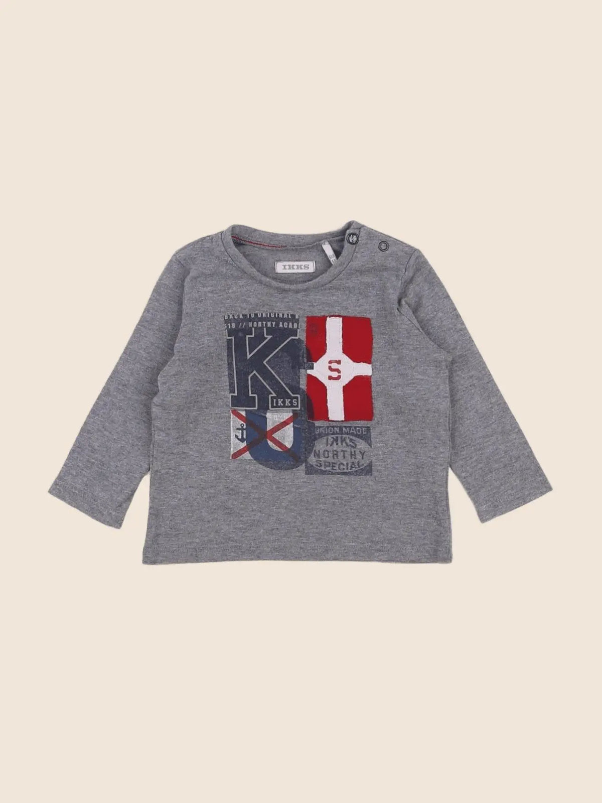 IKKS - tee-shirt gris - 6 mois
