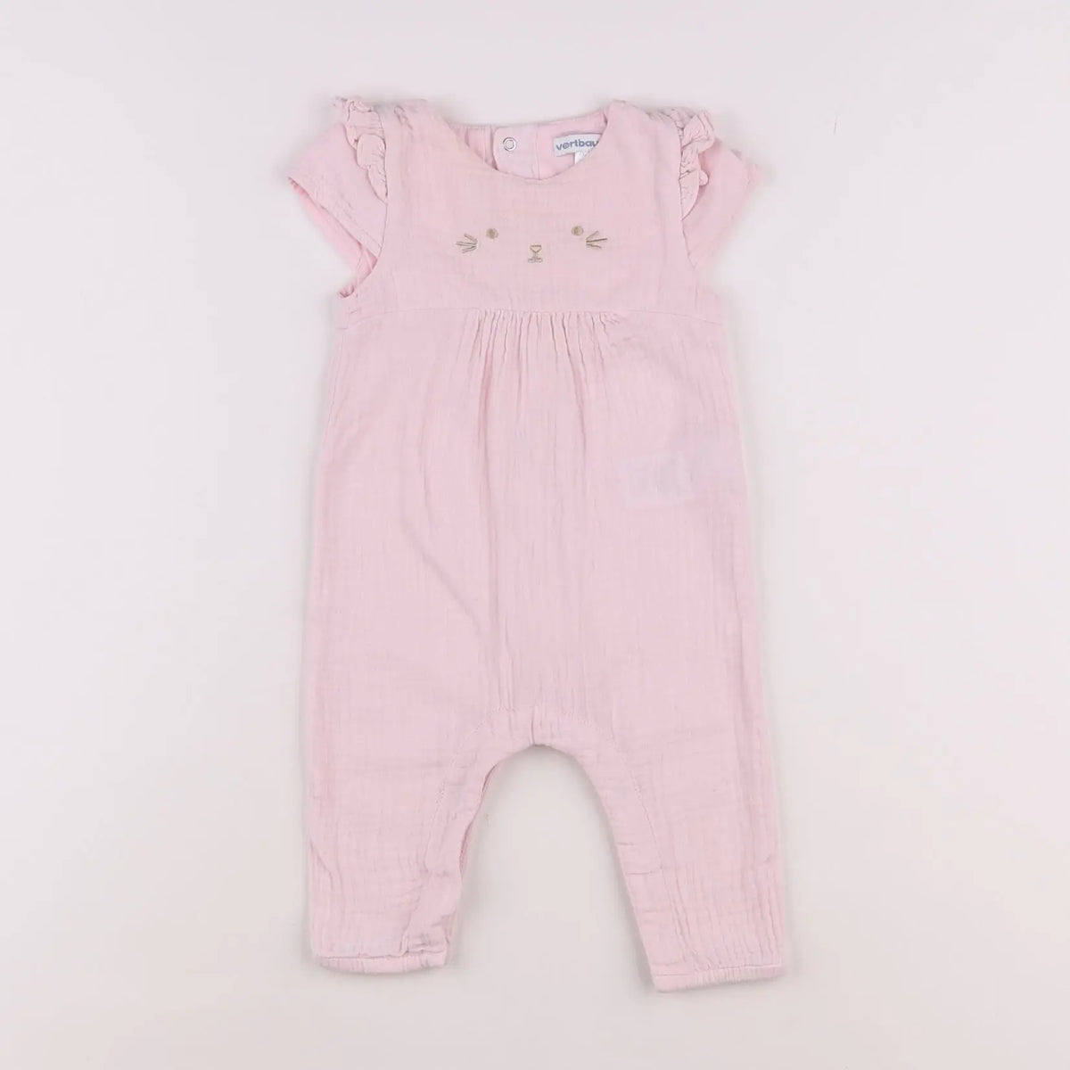 Vertbaudet - combinaison doublé rose - 6 mois