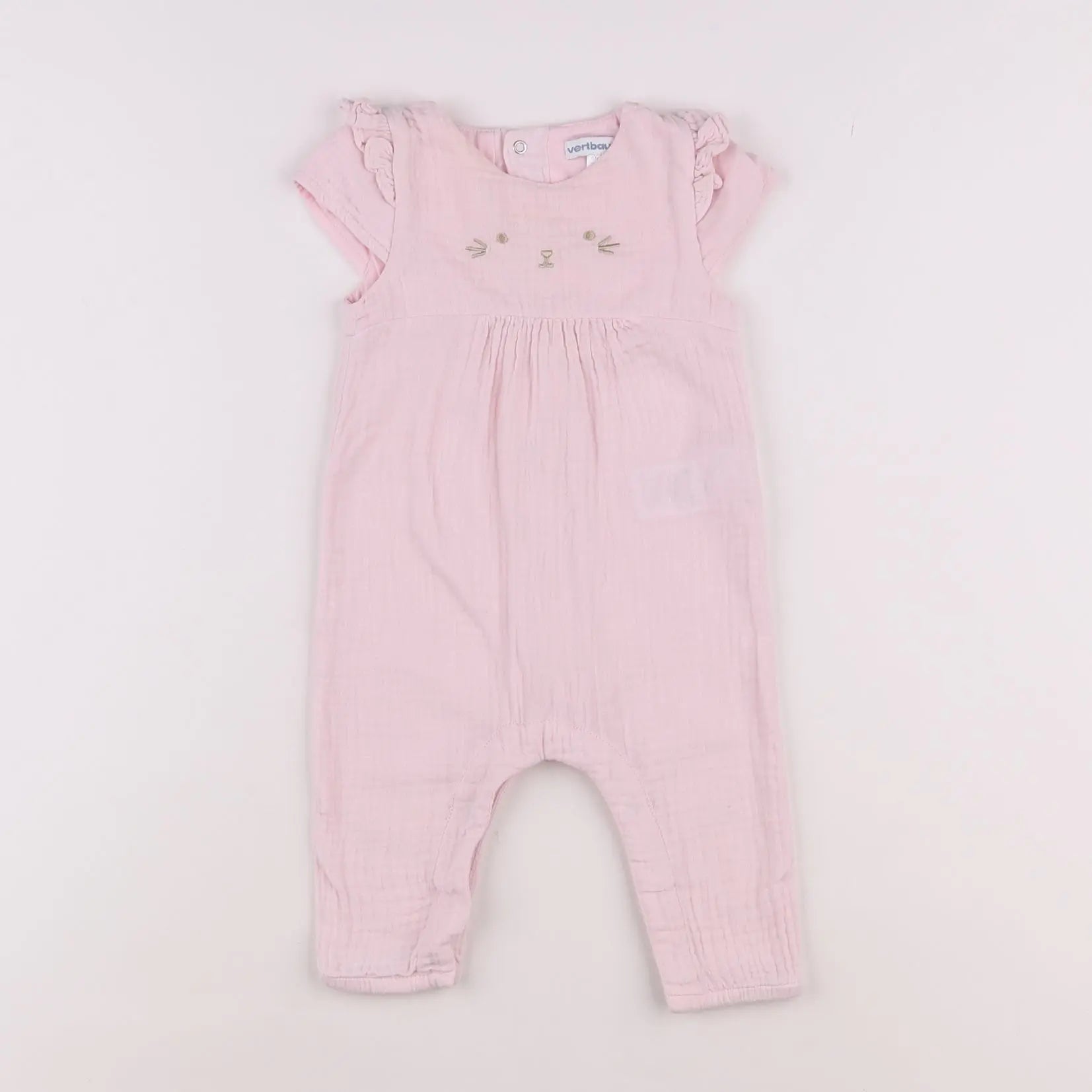Vertbaudet - combinaison doublé rose - 6 mois