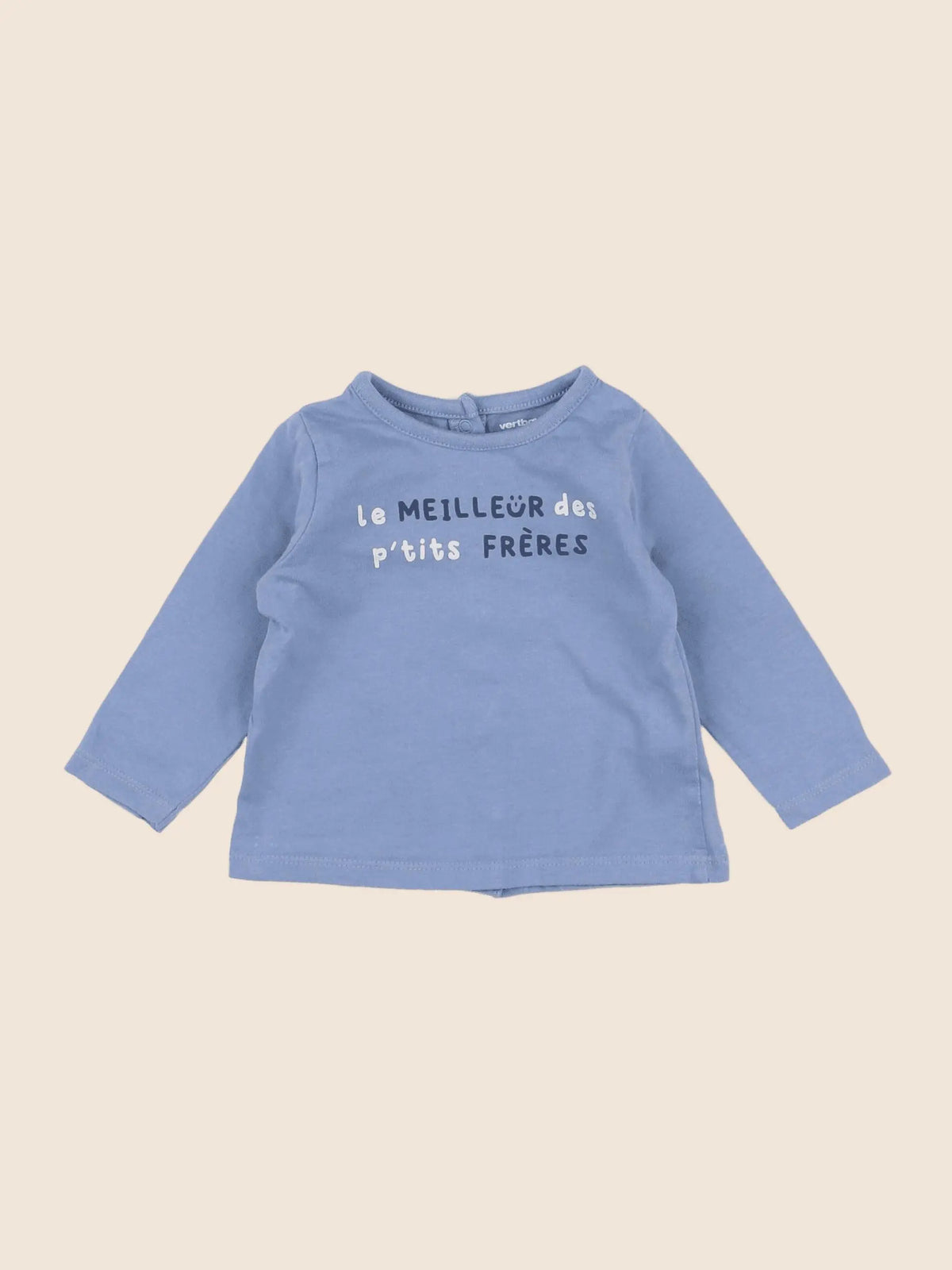 Vertbaudet - tee-shirt bleu - 6 mois