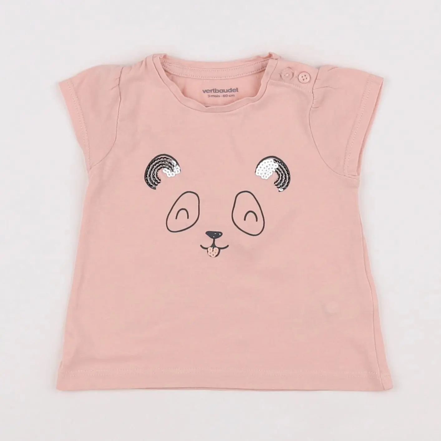 Vertbaudet - tee-shirt rose - 3 mois