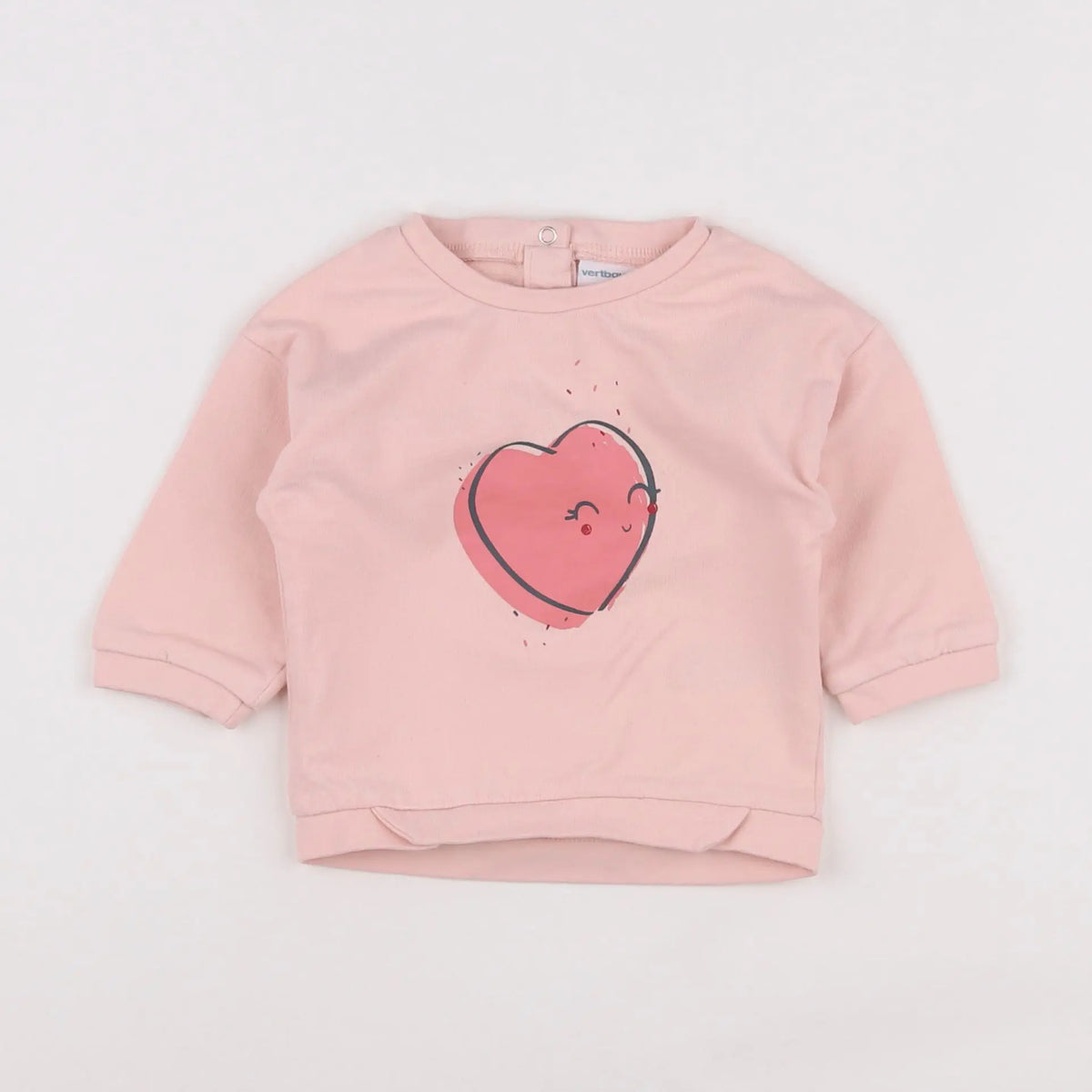 Vertbaudet - sweat rose - 6 mois