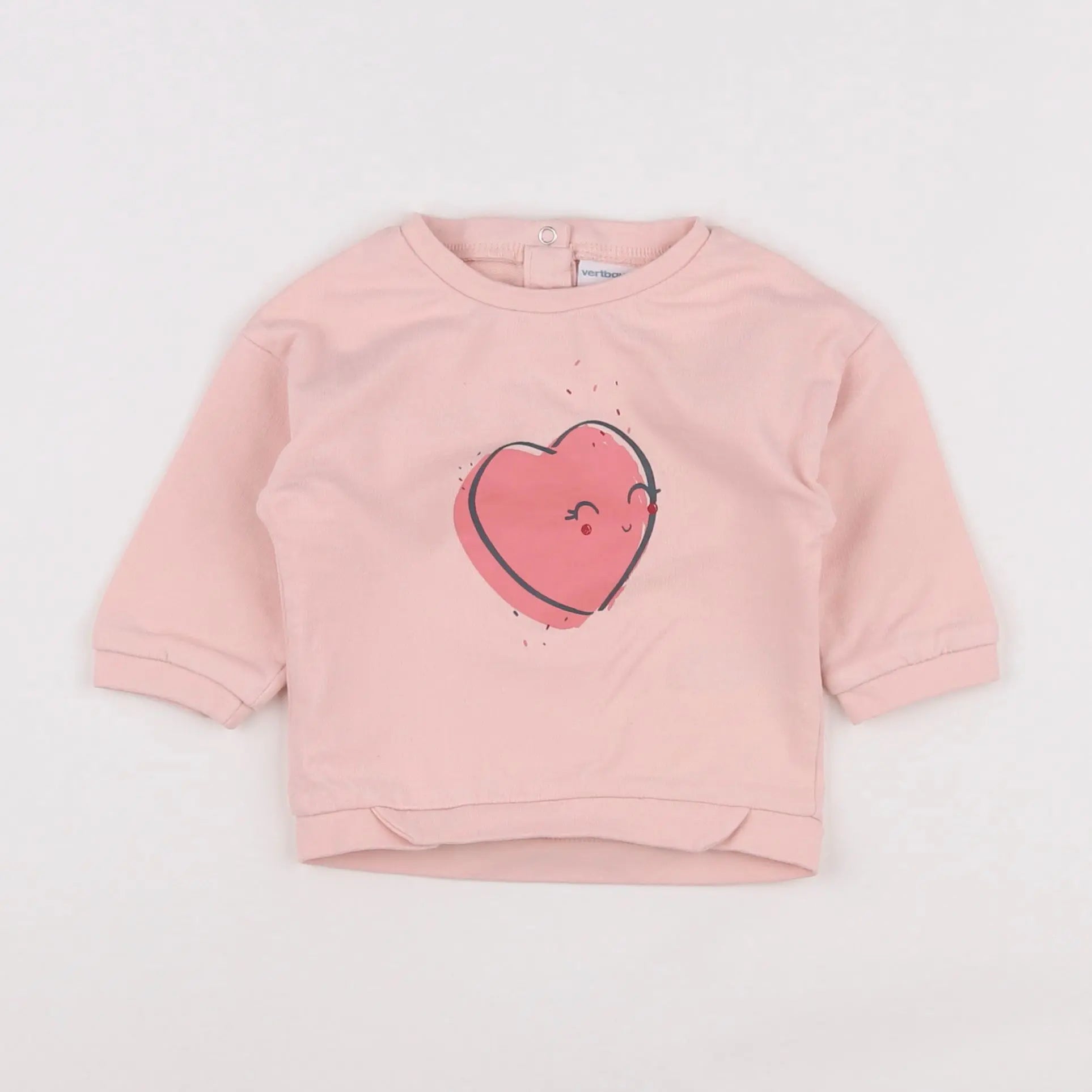 Vertbaudet - sweat rose - 6 mois