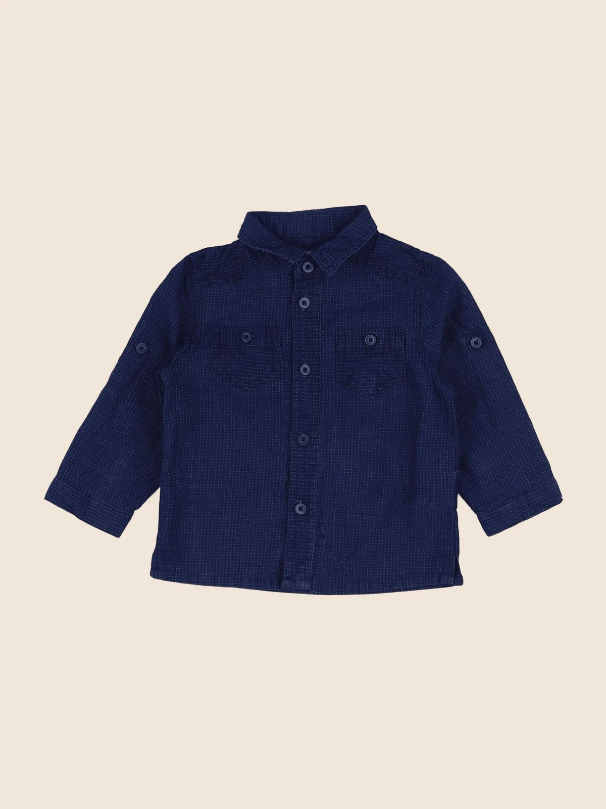 Vertbaudet - chemise bleu - 12 mois