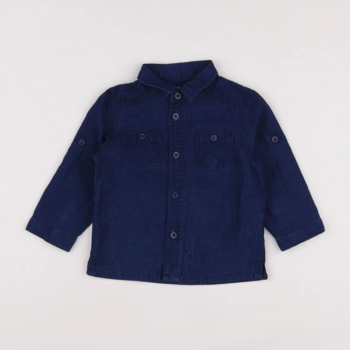 Vertbaudet - chemise bleu - 12 mois