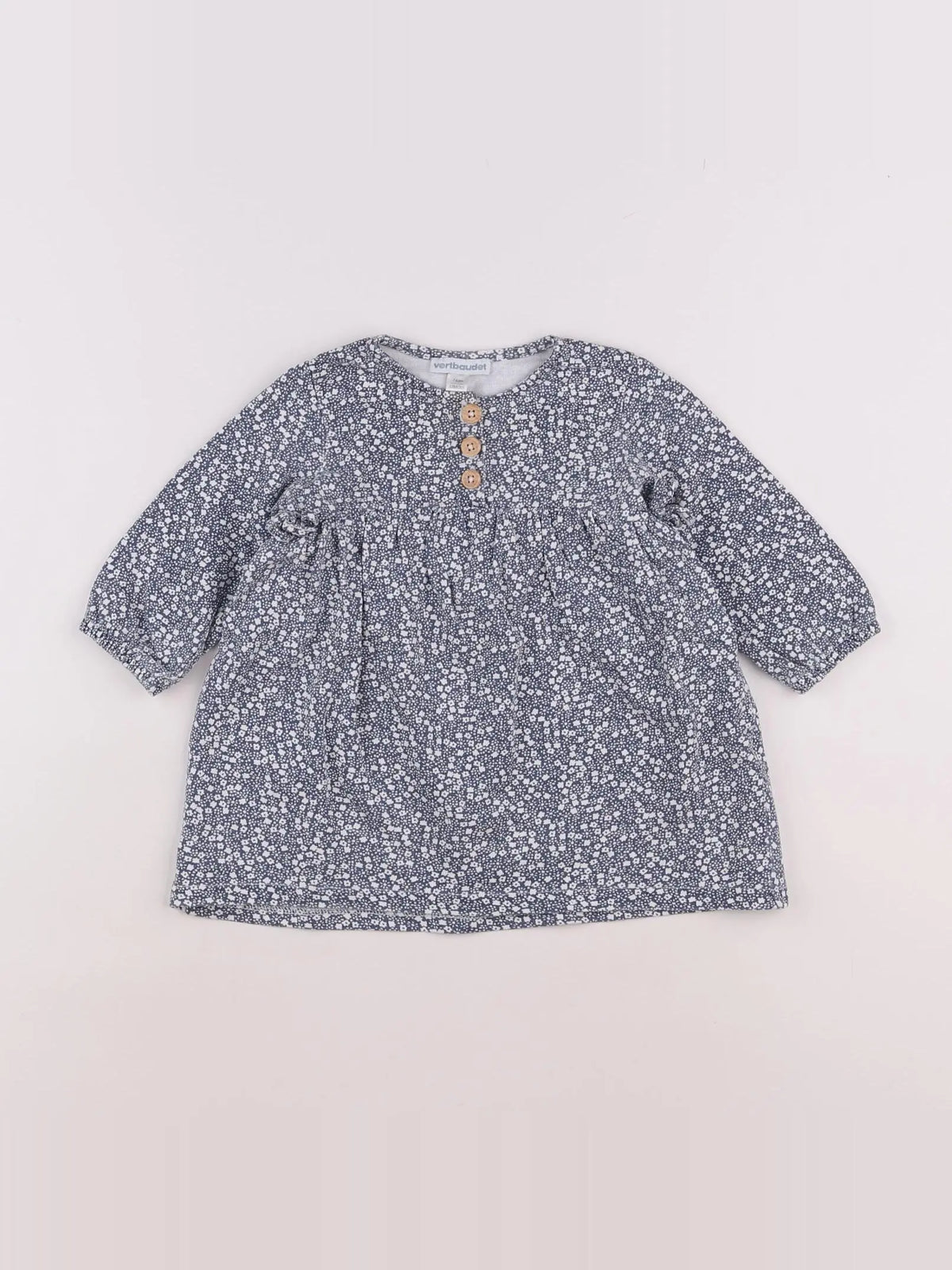 Vertbaudet - robe blanc, bleu - 12 mois