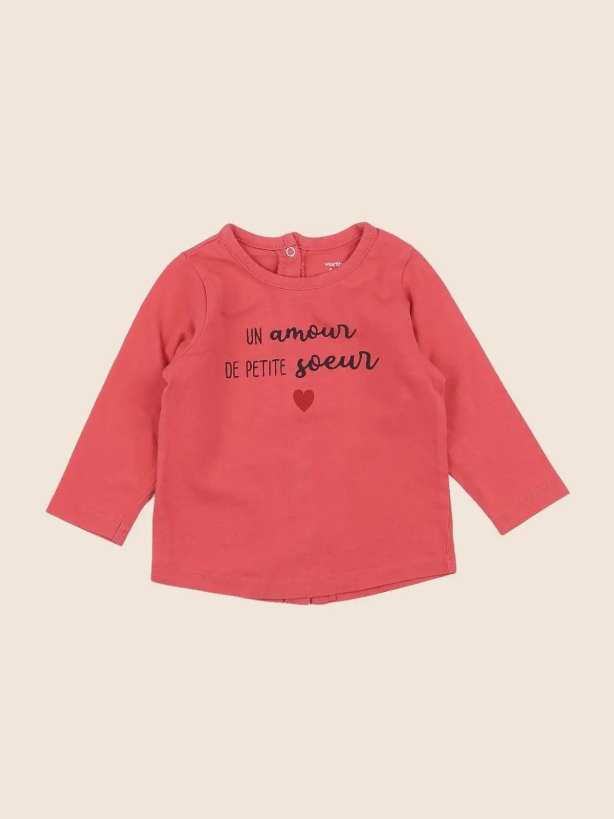 Vertbaudet - tee-shirt rose - 6 mois
