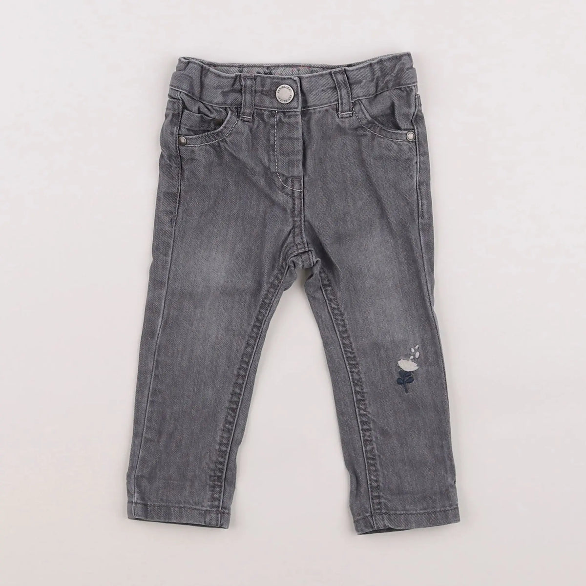 Vertbaudet - jean gris - 6 mois