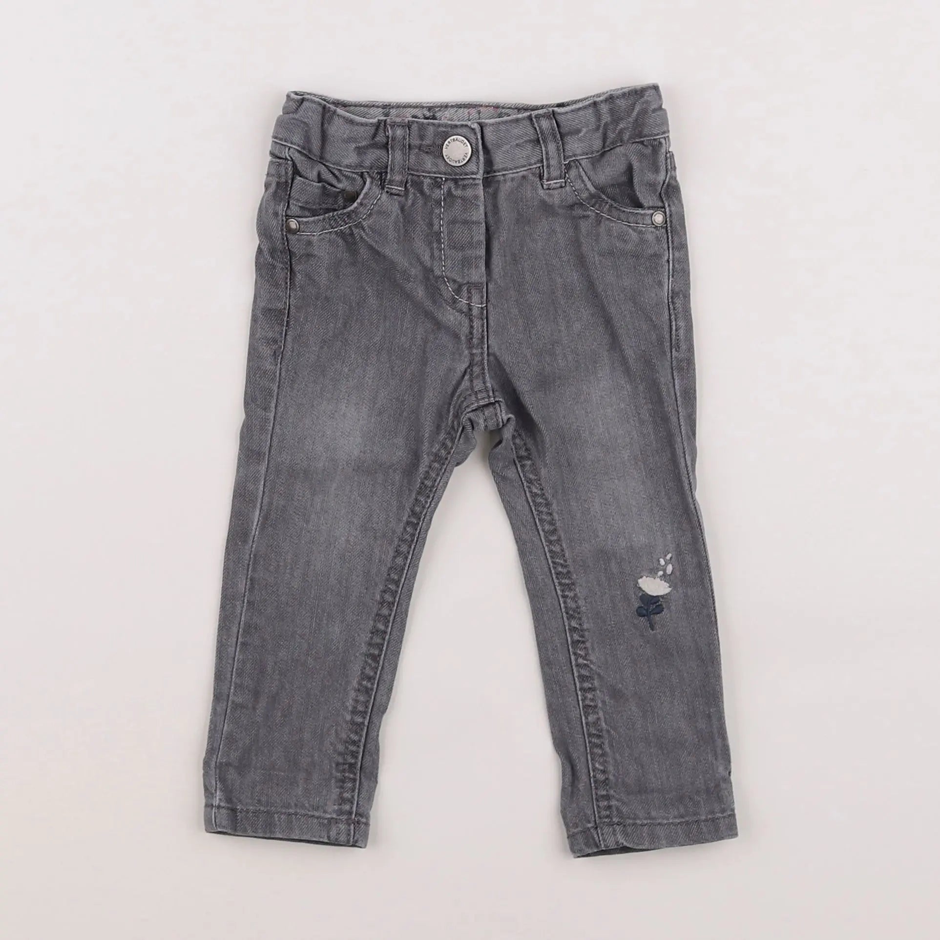 Vertbaudet - jean gris - 6 mois