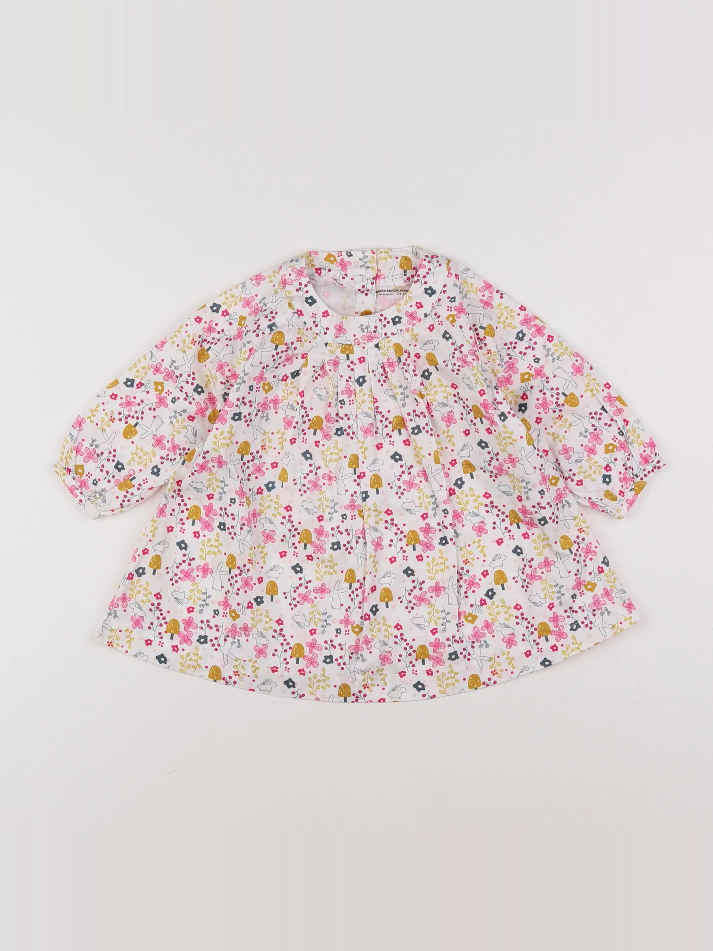 Vertbaudet - robe multicolore - 9 mois
